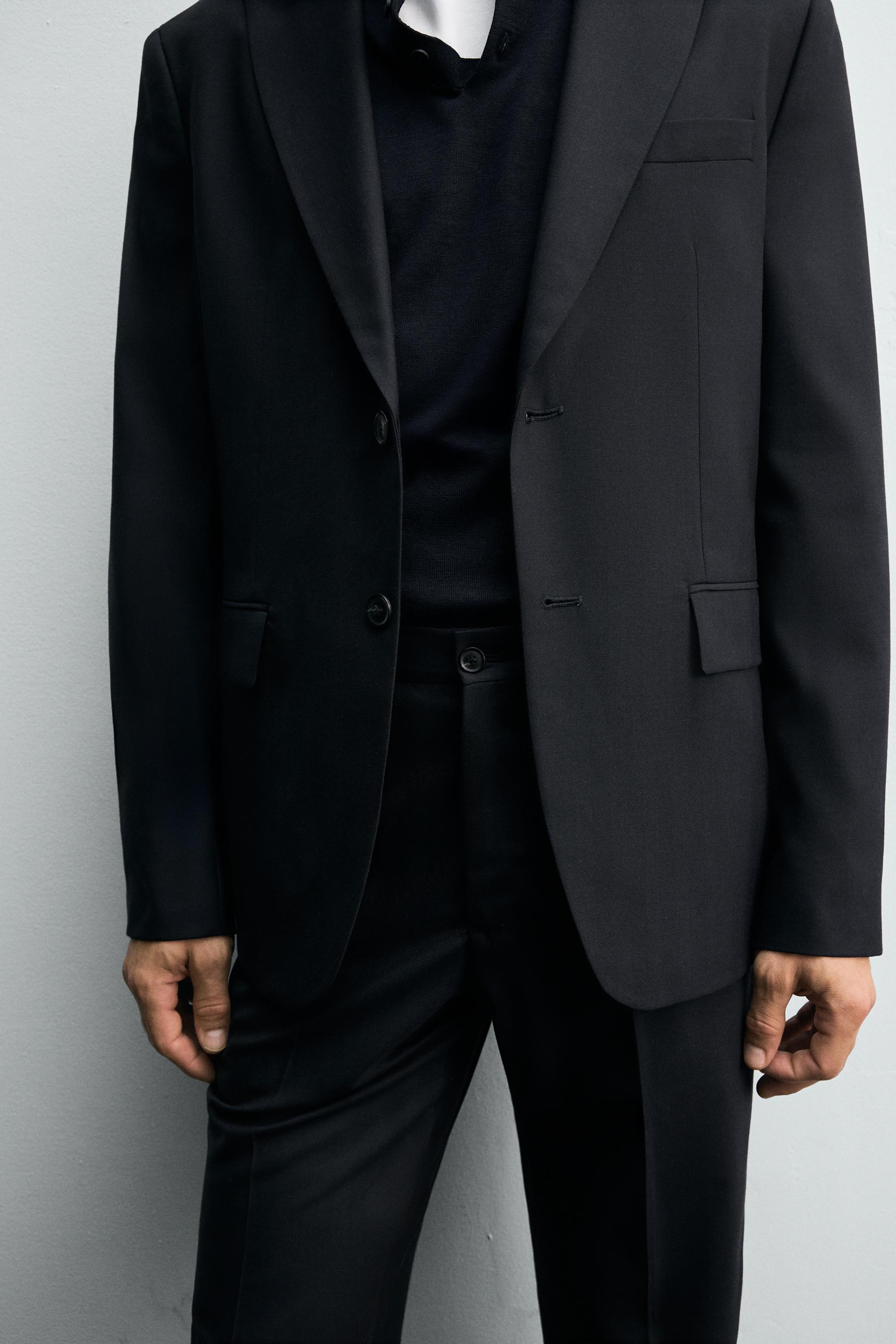 HERRINGBONE SUIT PANTS