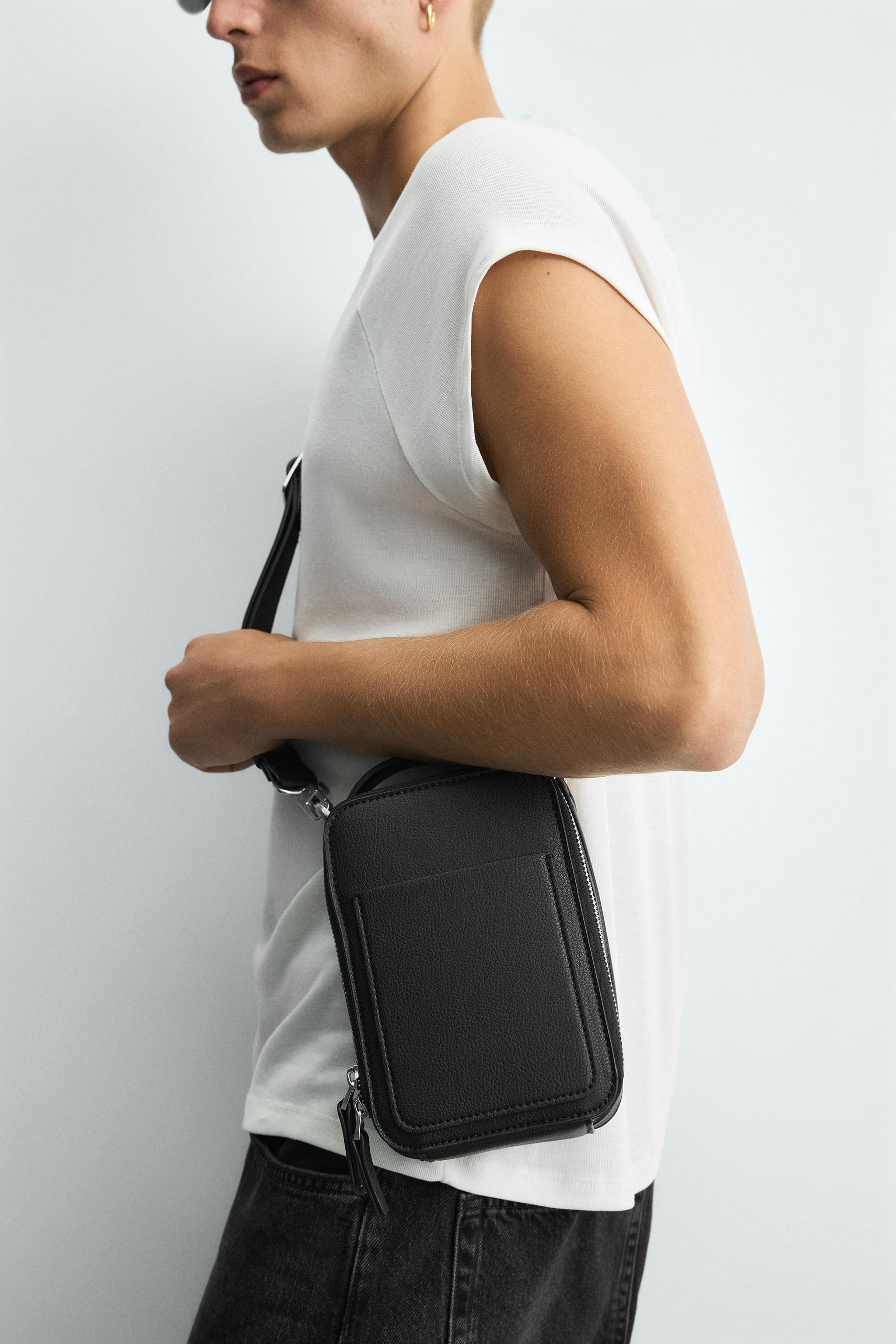 TEXTURED VERTICAL CROSSBODY BAG