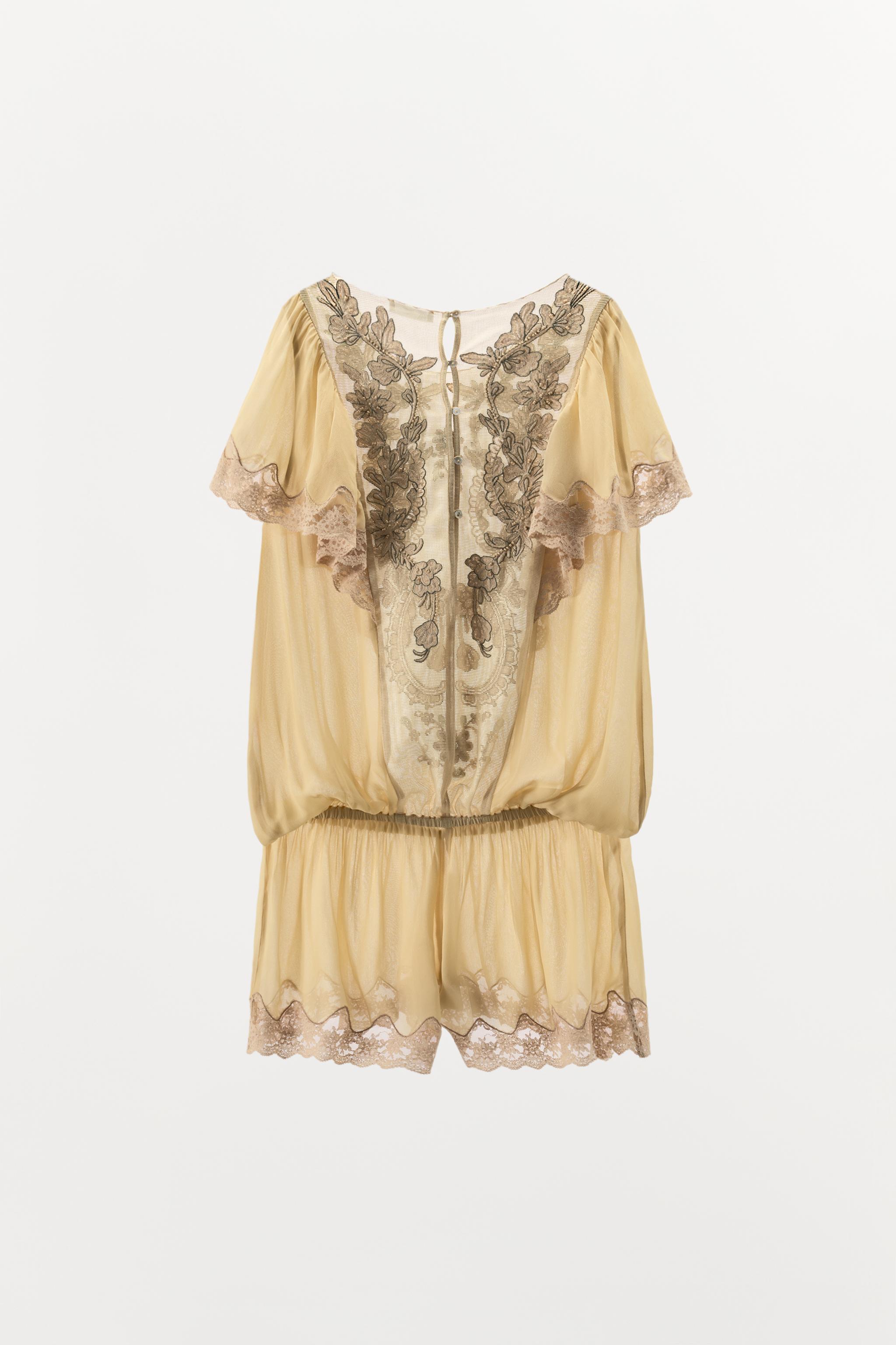 TULLE JUMPSUIT WITH EMBROIDERY AND BEADS