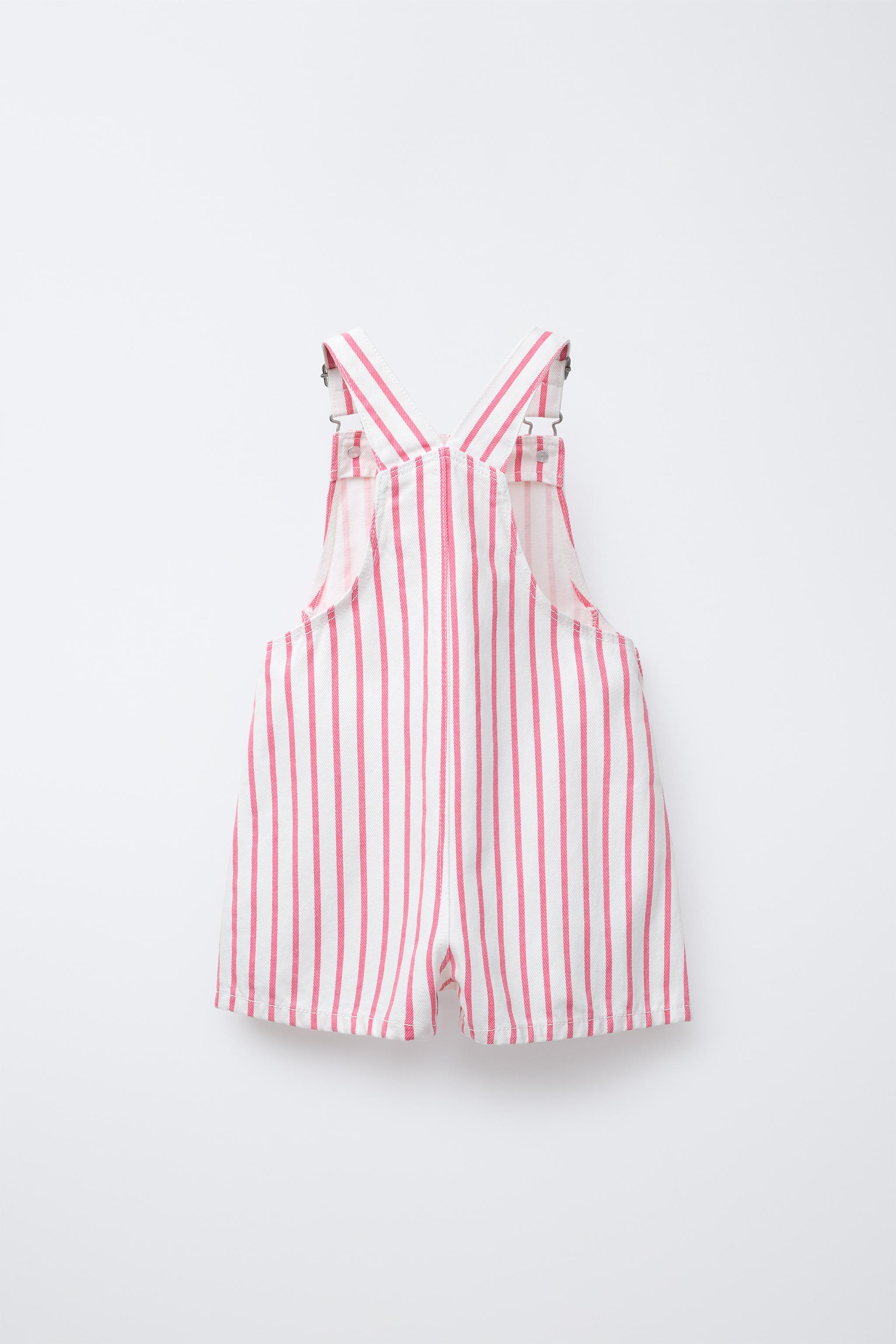 STRIPED TWILL OVERALLS