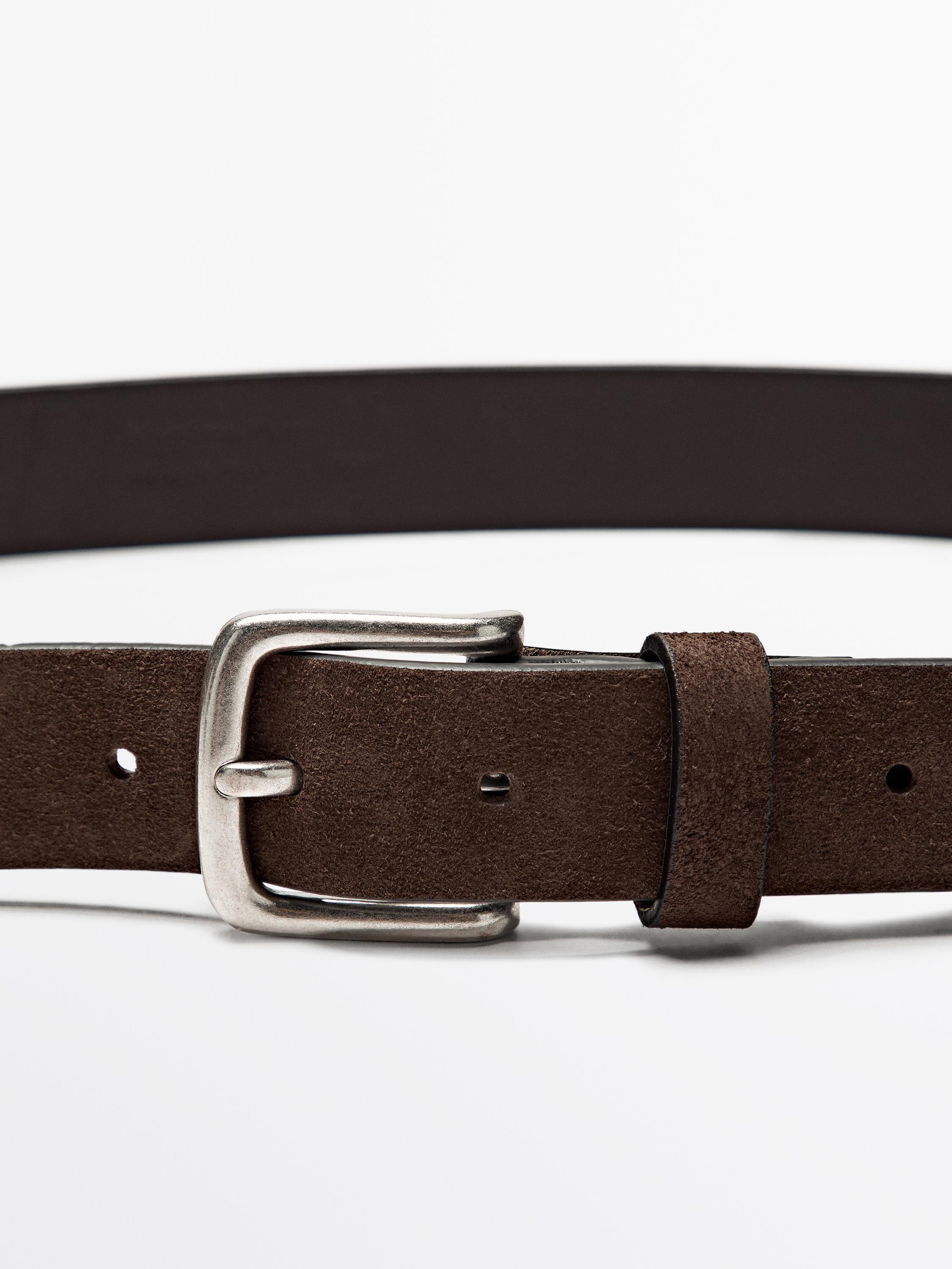 Nappa belt with coarse finish