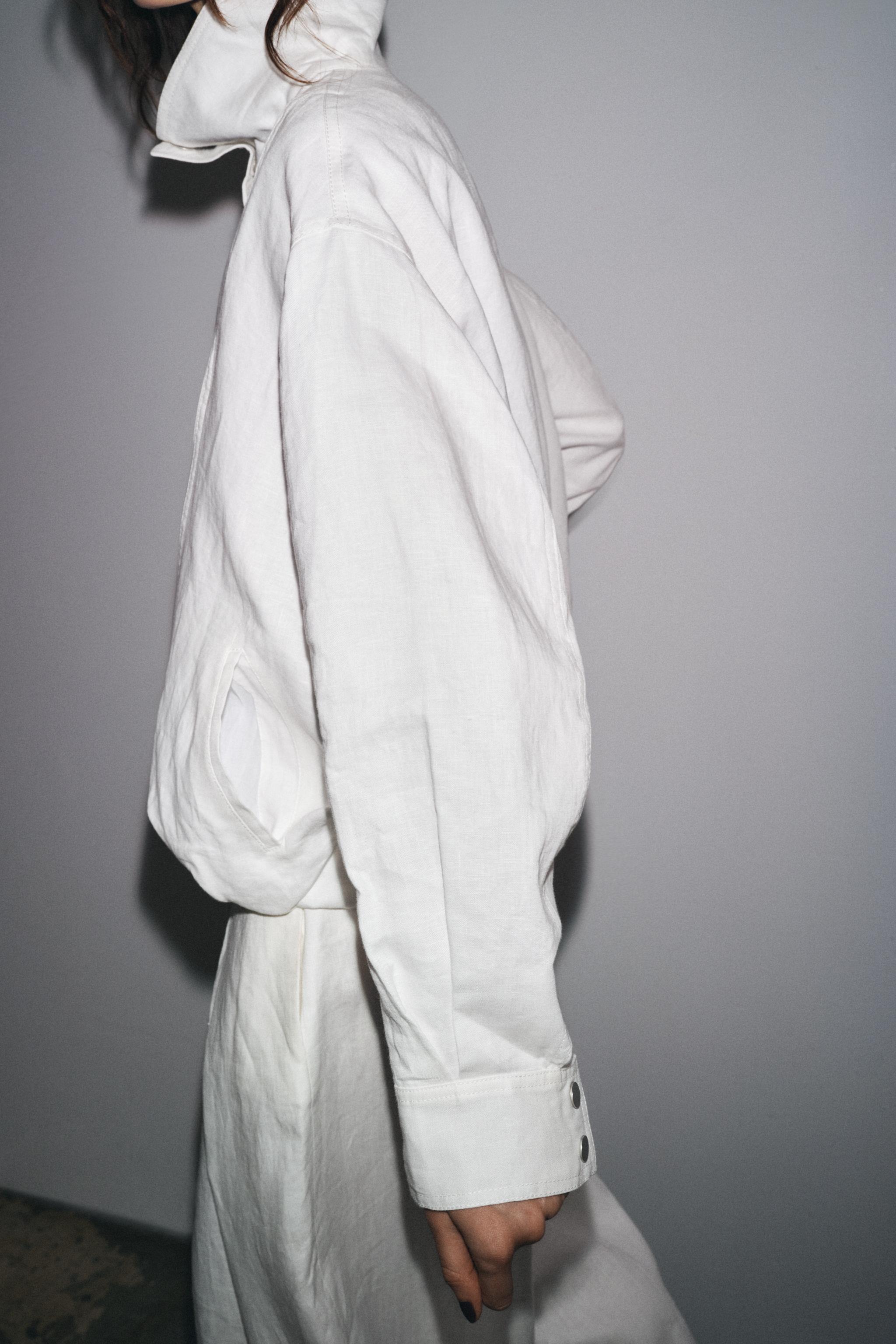 100% LINEN BOMBER JACKET ZW COLLECTION