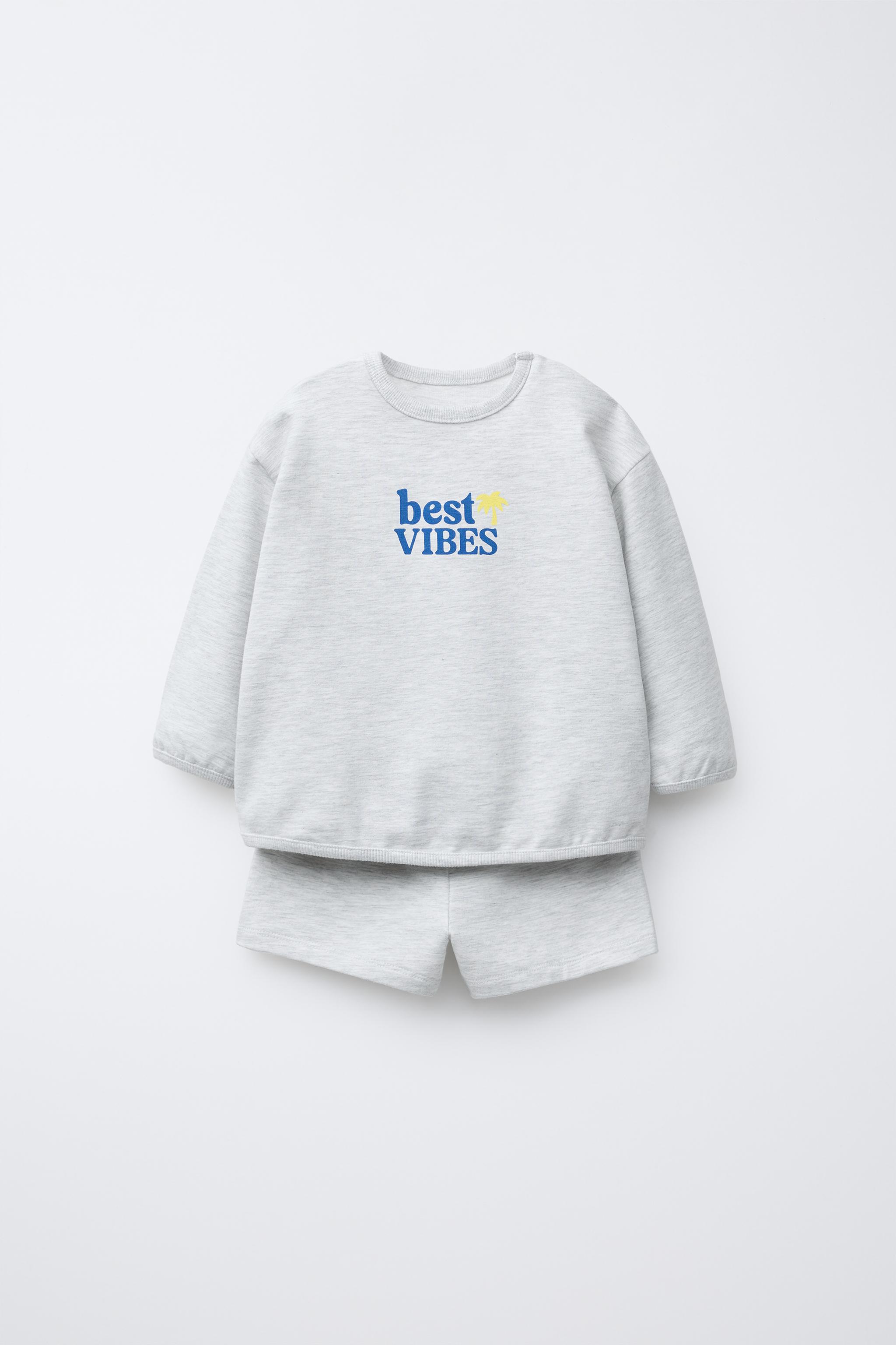 TEXT SWEATSHIRT AND BERMUDA SET