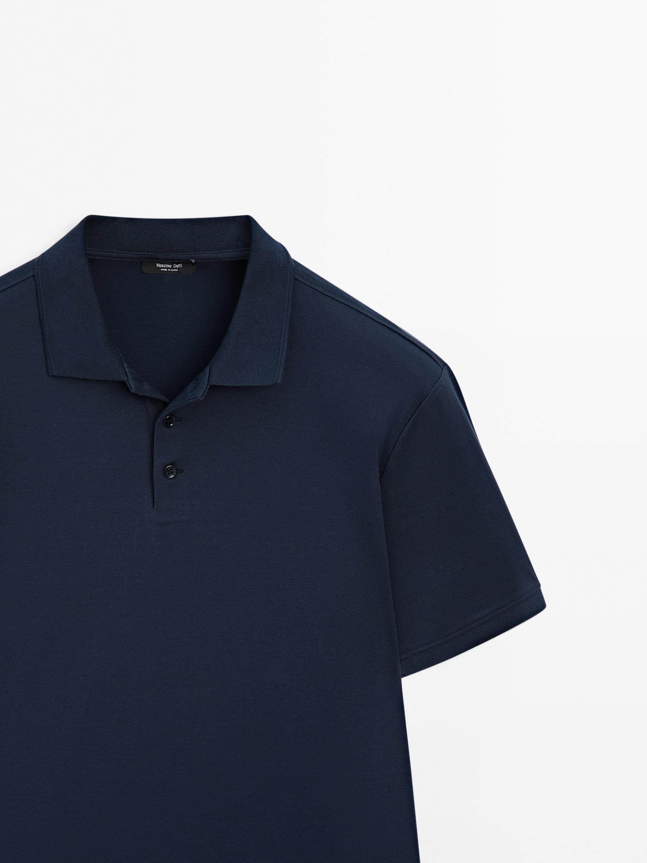Short sleeve polo shirt with collar detail