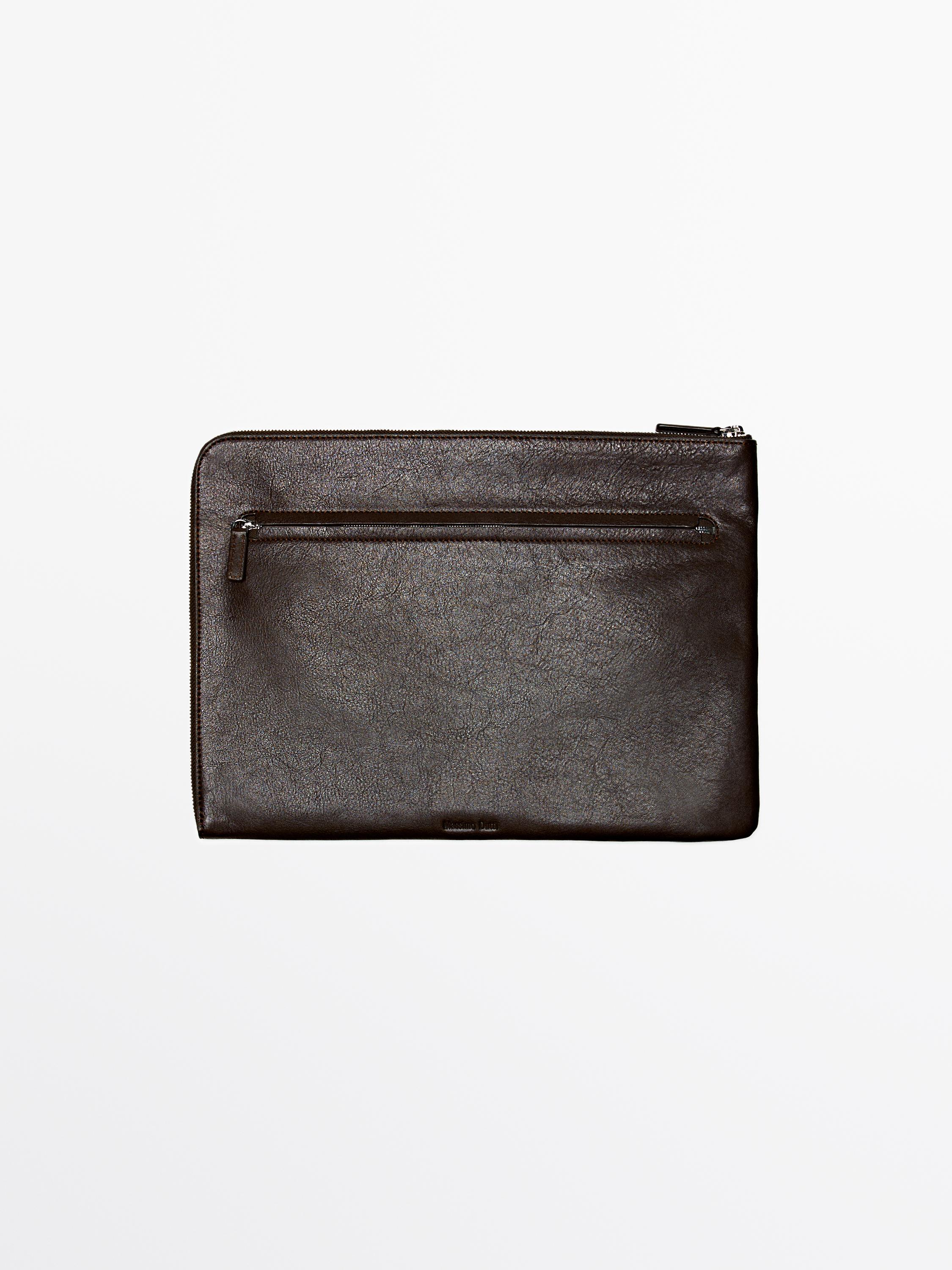 Nappa leather pouch clutch