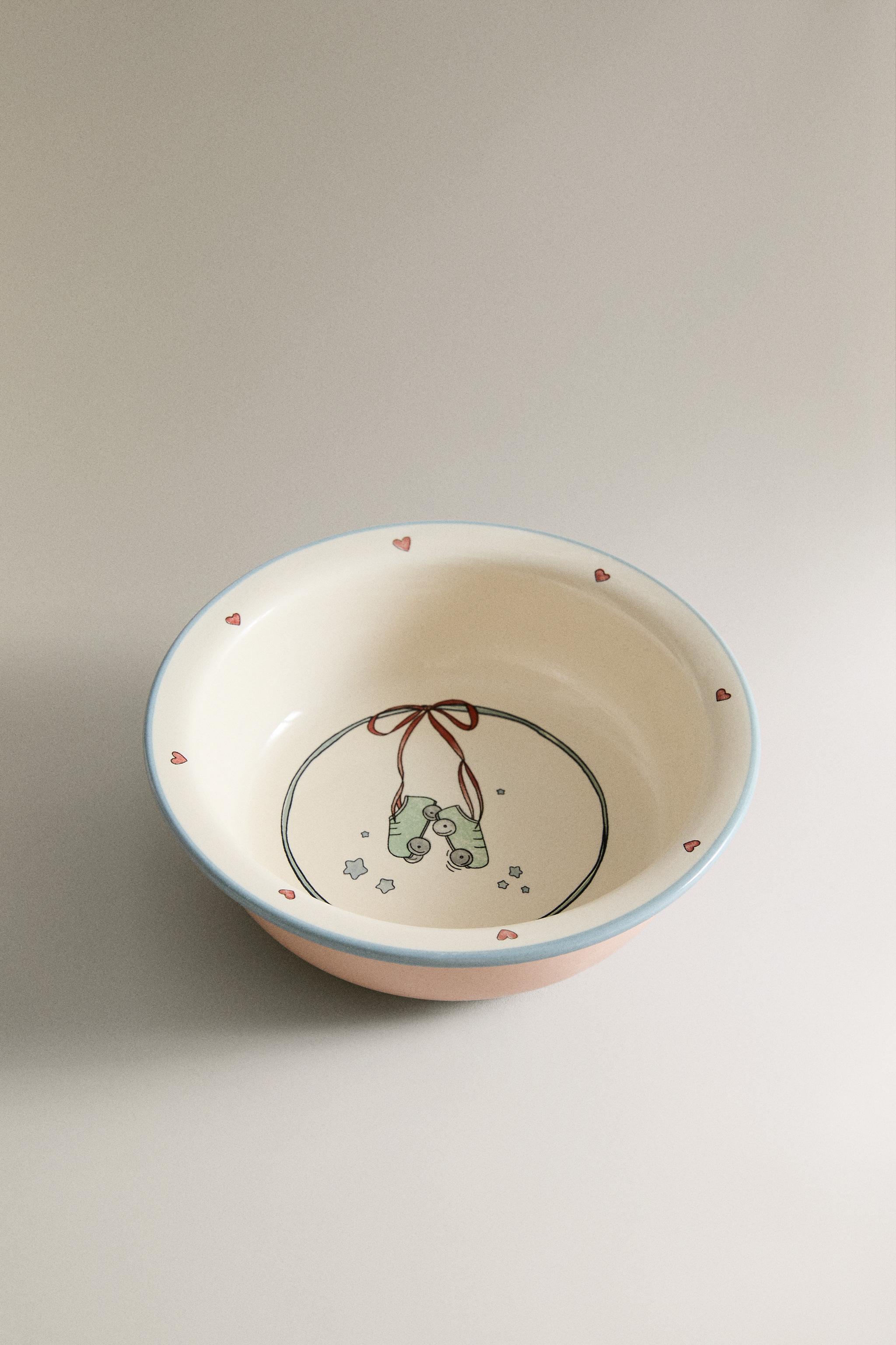 CHILDREN'S SKATER DOG CERAMIC BOWL