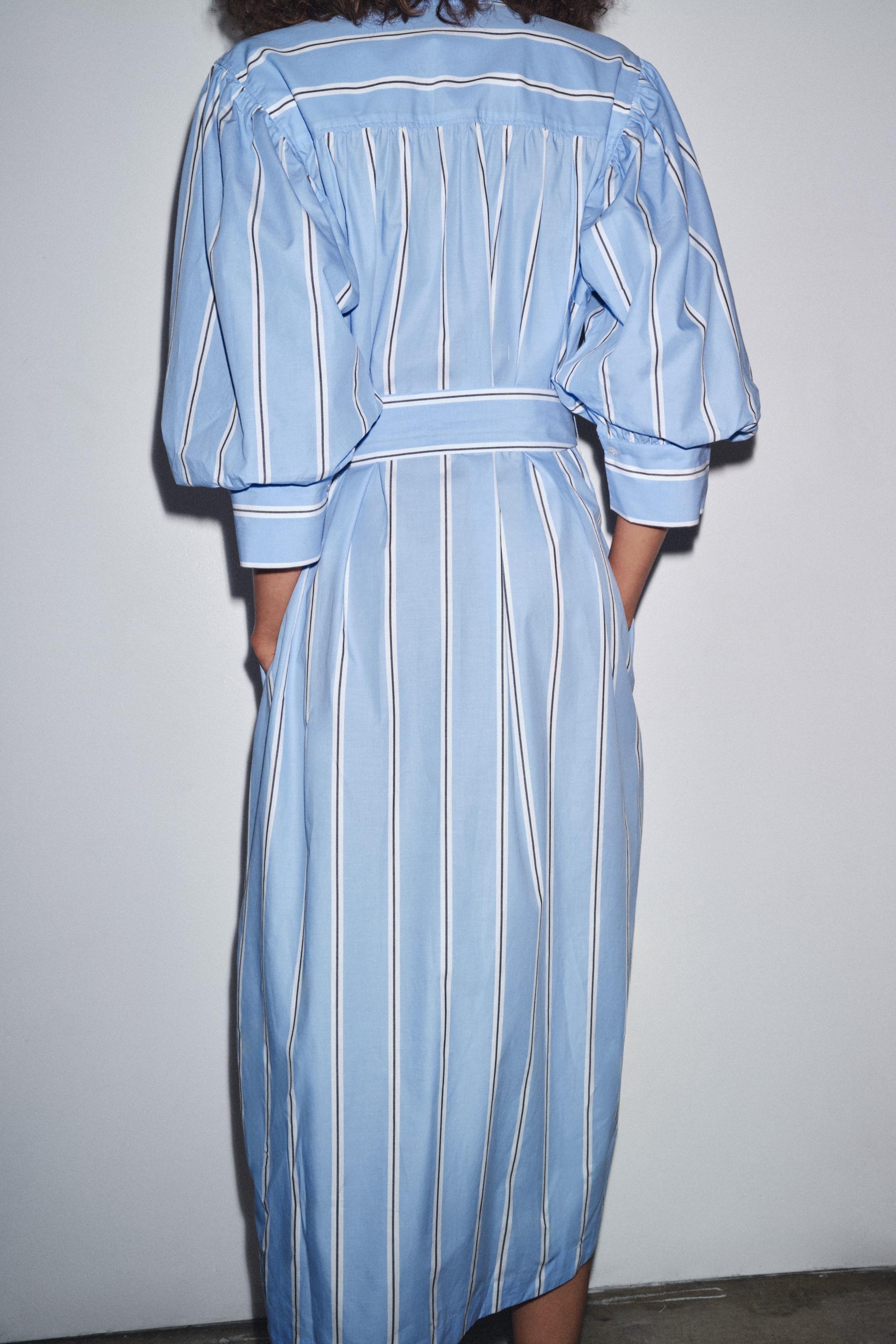 STRIPED BELTED DRESS ZW COLLECTION