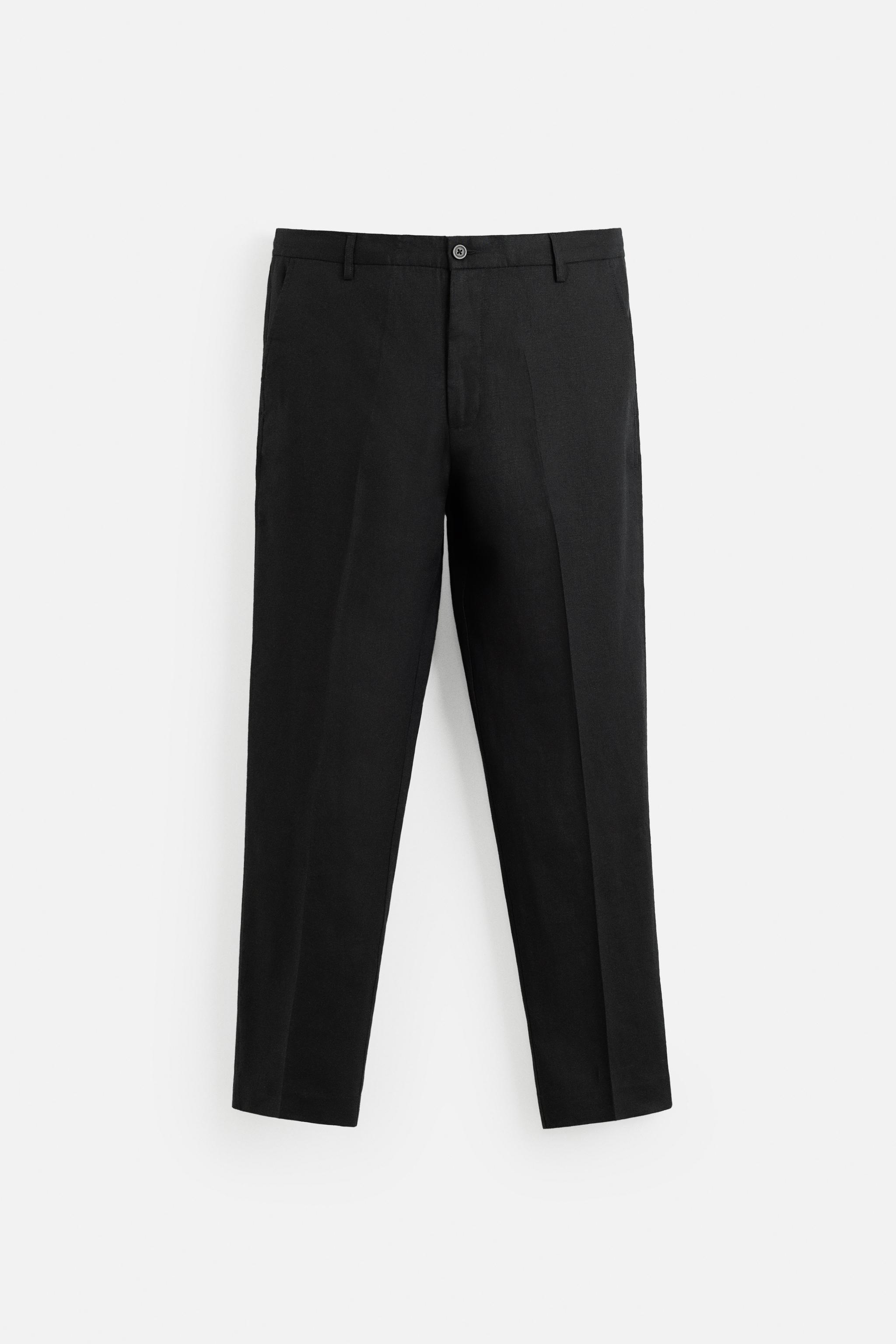 100% LINEN REGULAR FIT PANTS