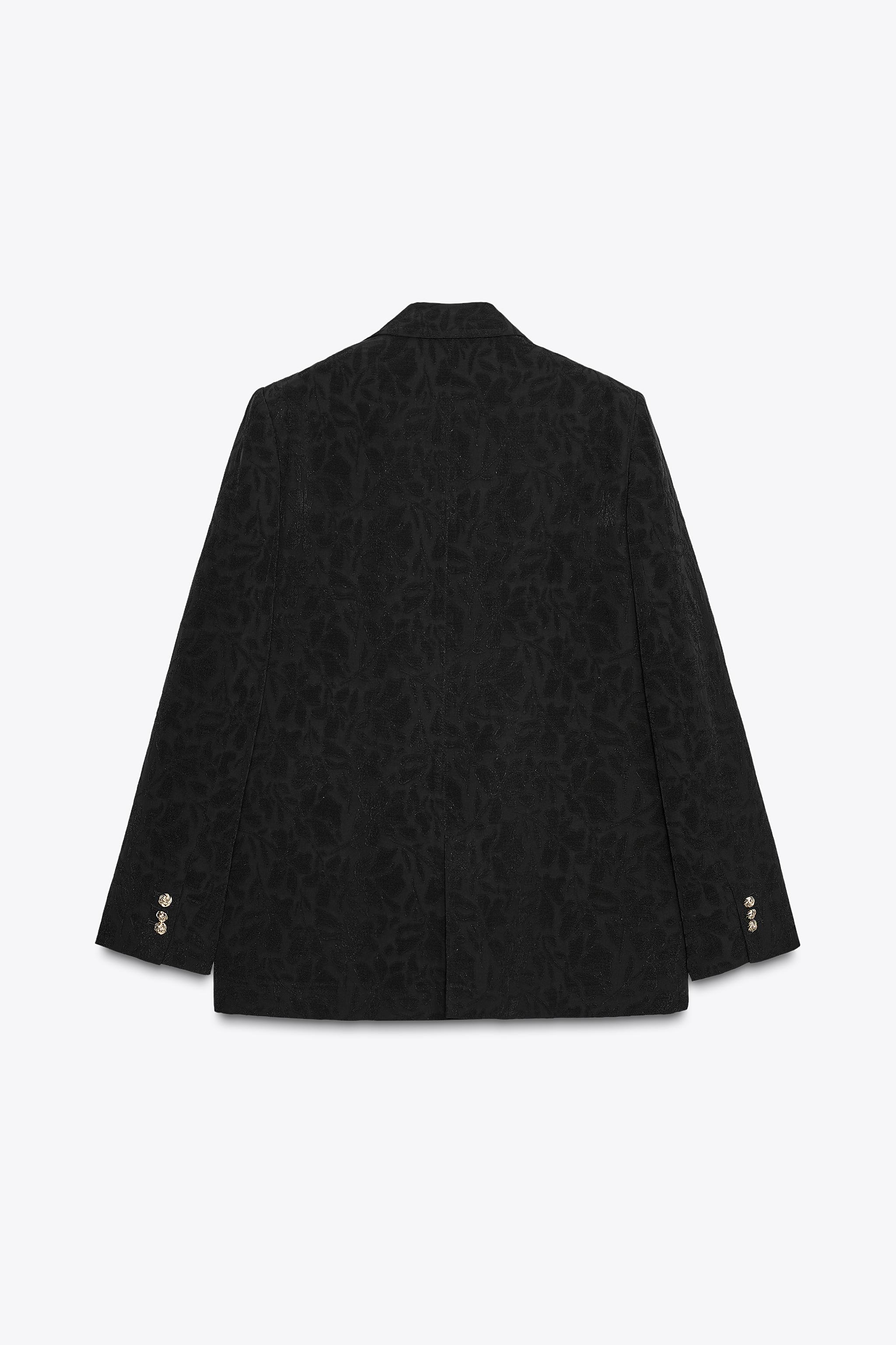 OVERSIZED JACQUARD BLAZER WITH SHOULDER PADS