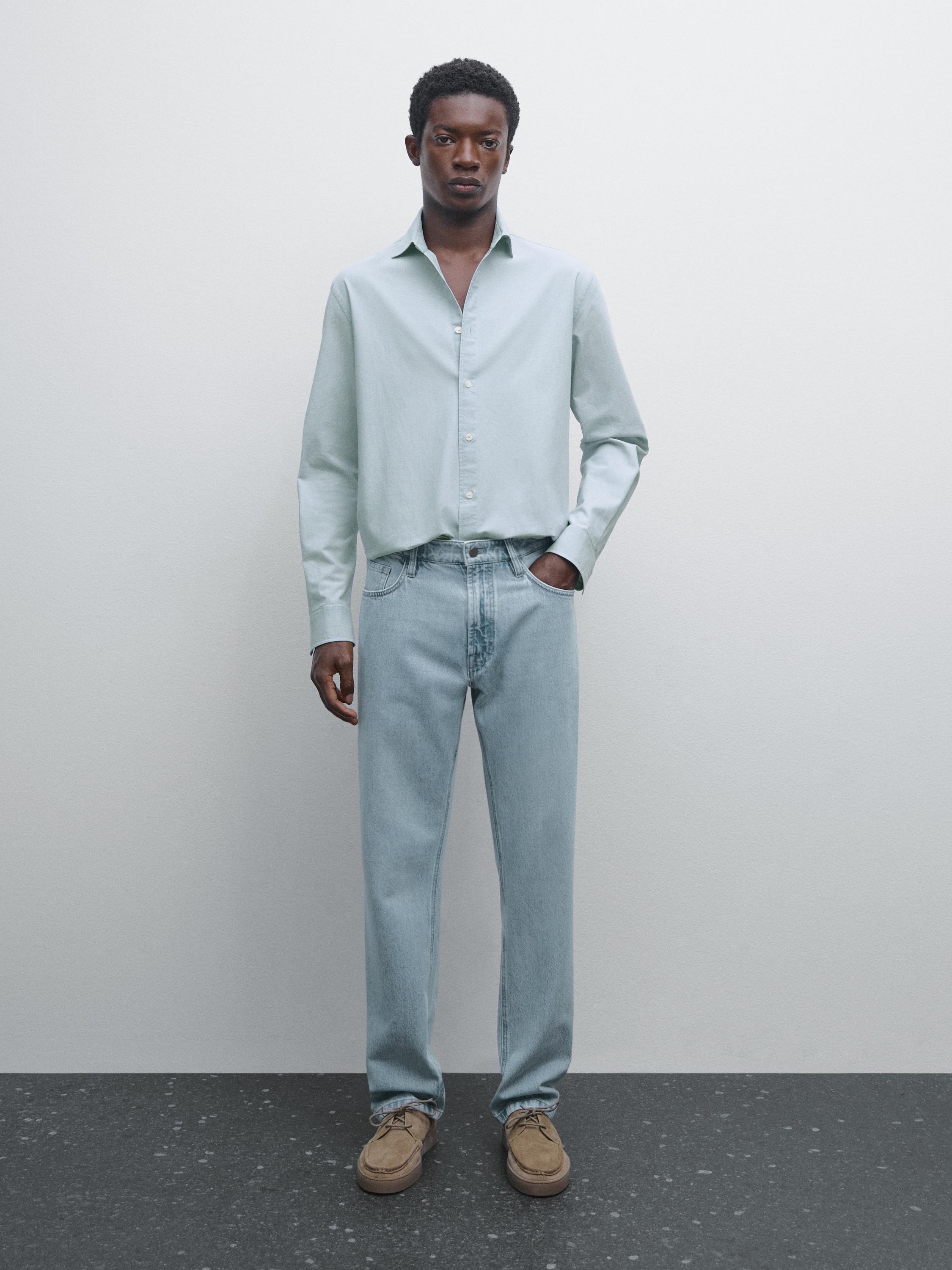 Denim slim-fit shirt