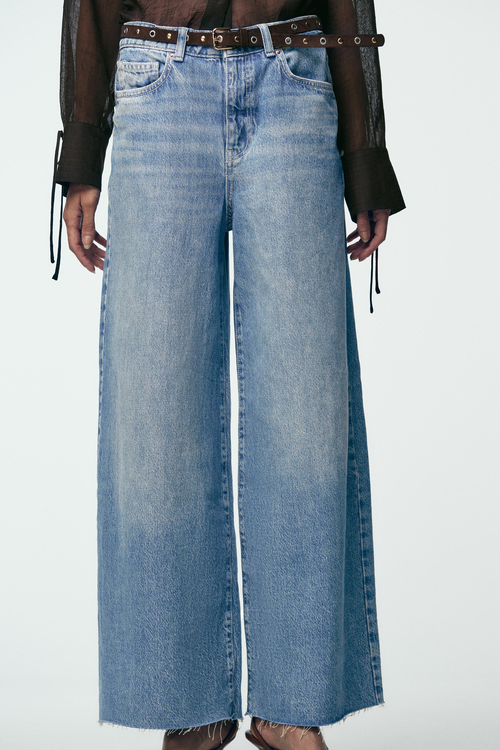 Z1975 WIDE LEG CROPPED HIGH RISE BELTED JEANS
