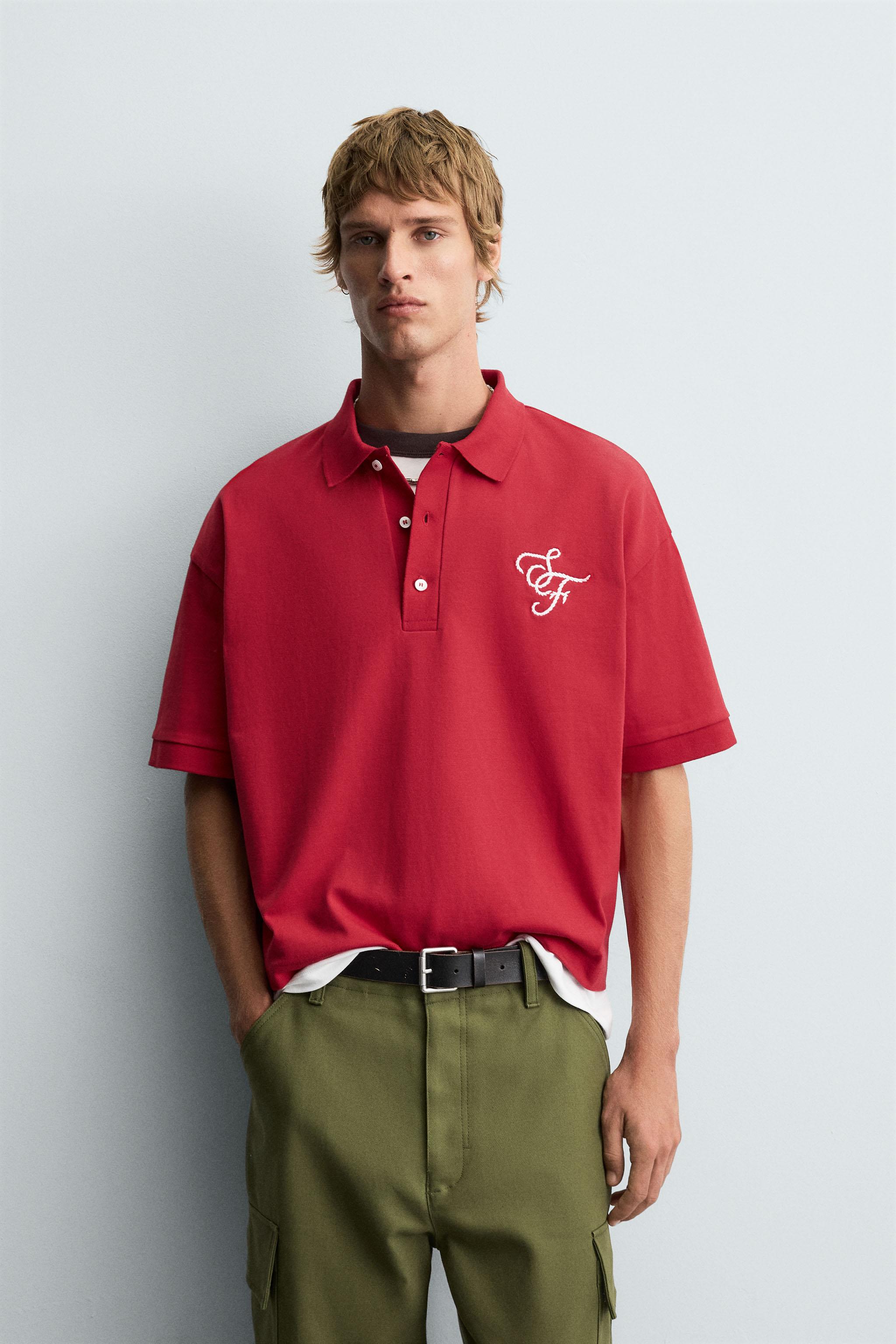EMBROIDERED TEXT POLO SHIRT