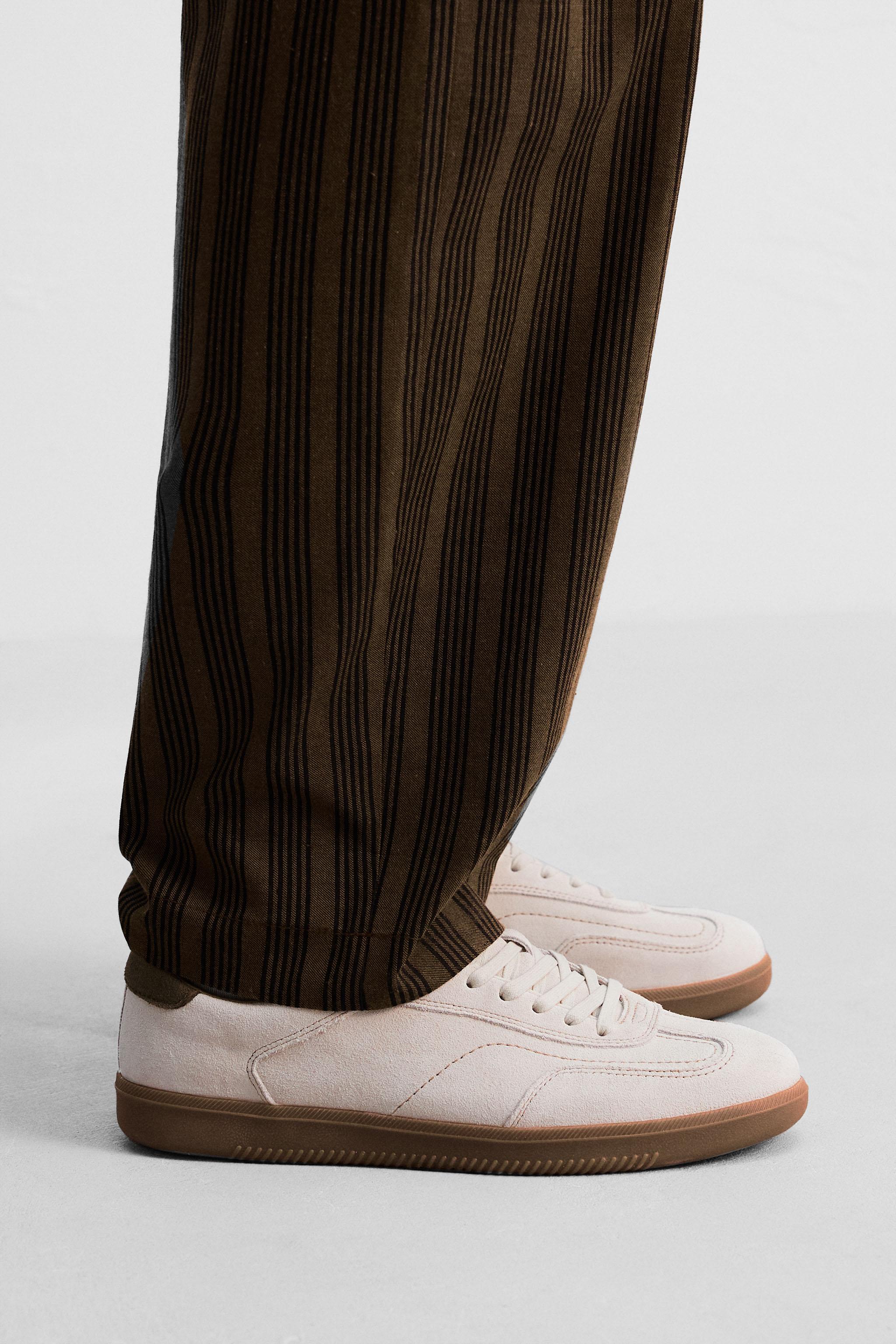 LEATHER CONTRAST SOLE SNEAKERS