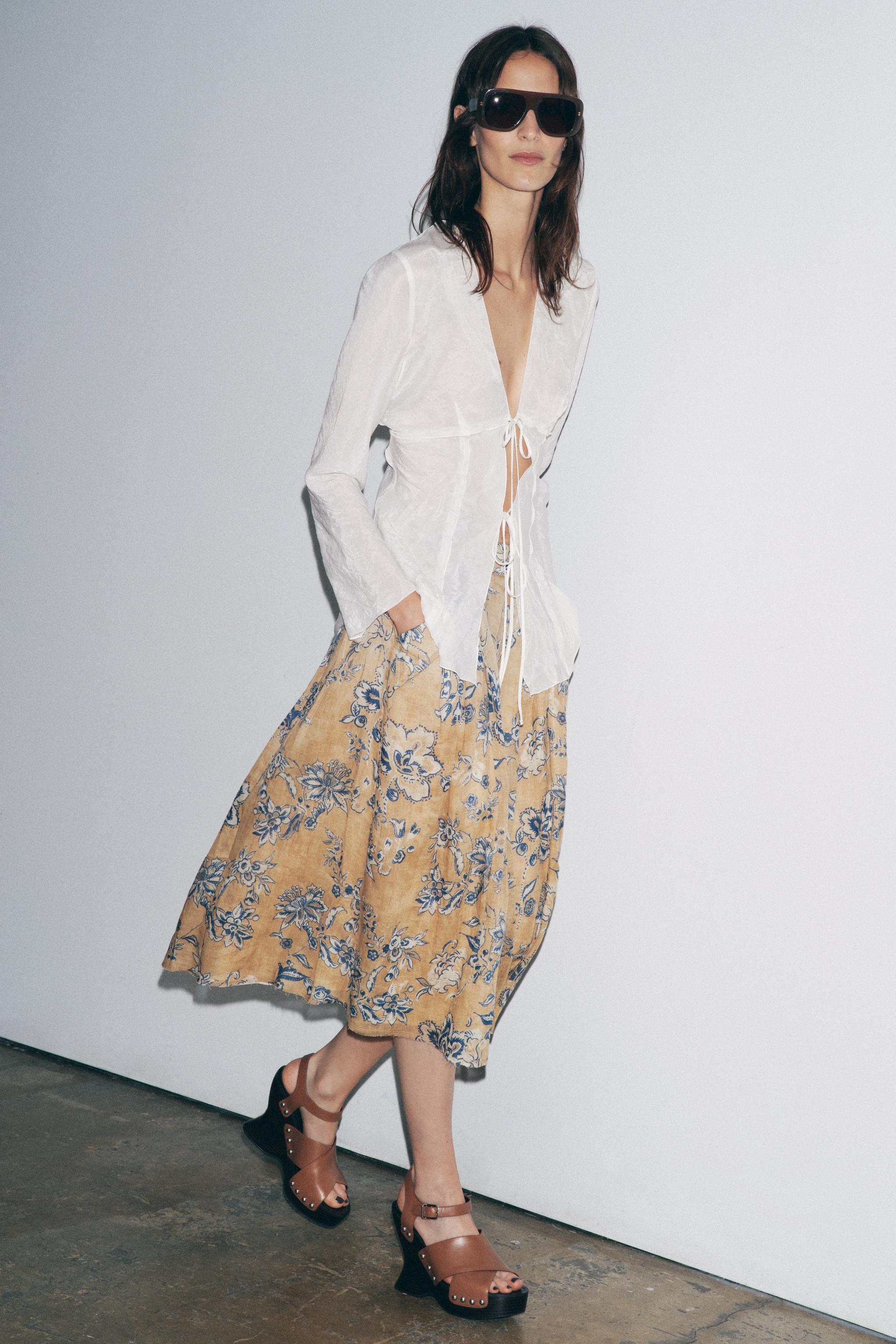 ZW COLLECTION RAMIE FLORAL PRINT SKIRT