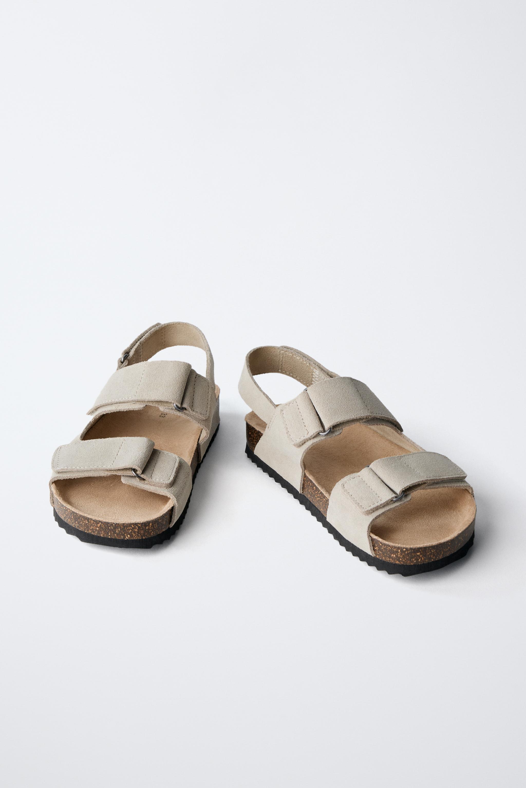 TWO STRAP SUEDE SANDALS