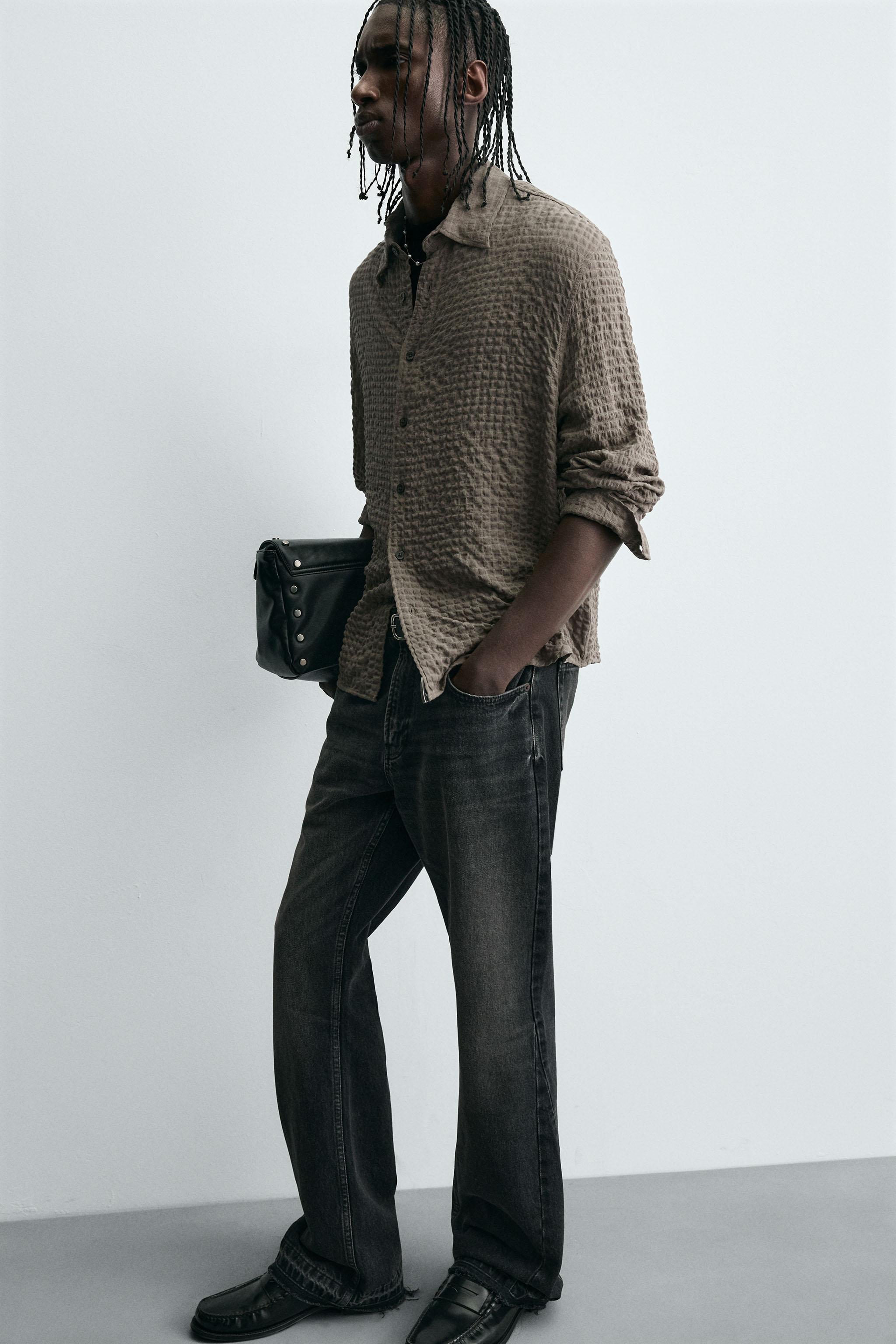 TEXTURED PLAID SHIRT