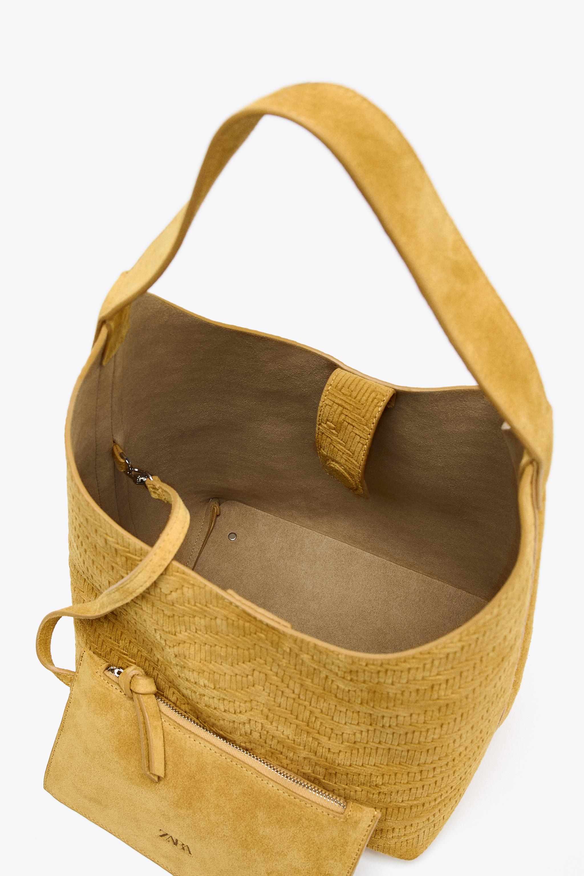 SPLIT LEATHER BRAIDED BAG