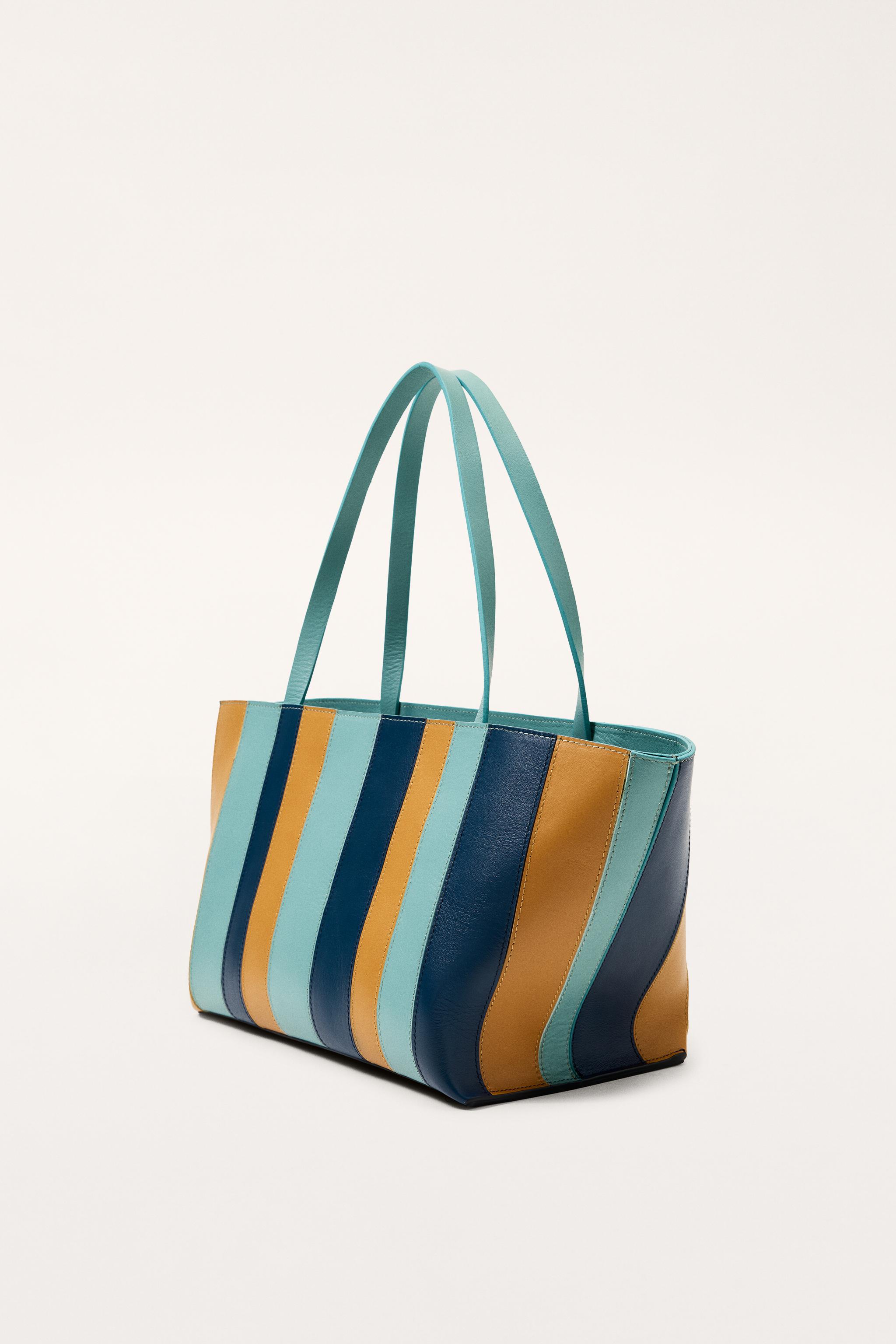 LIMITED EDITION STRIPED LEATHER SHOPPER