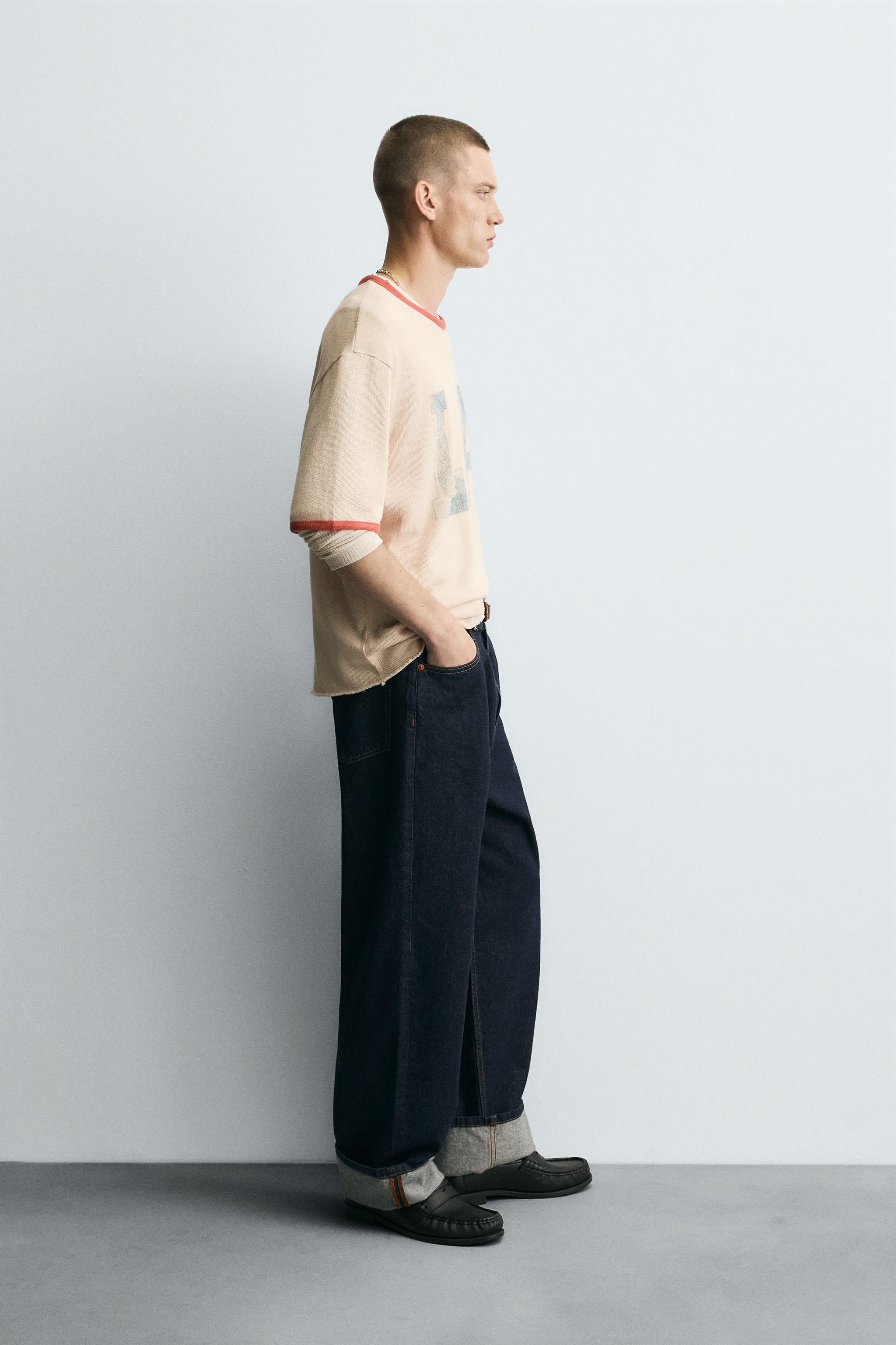 WASHED PRINT KNIT T-SHIRT