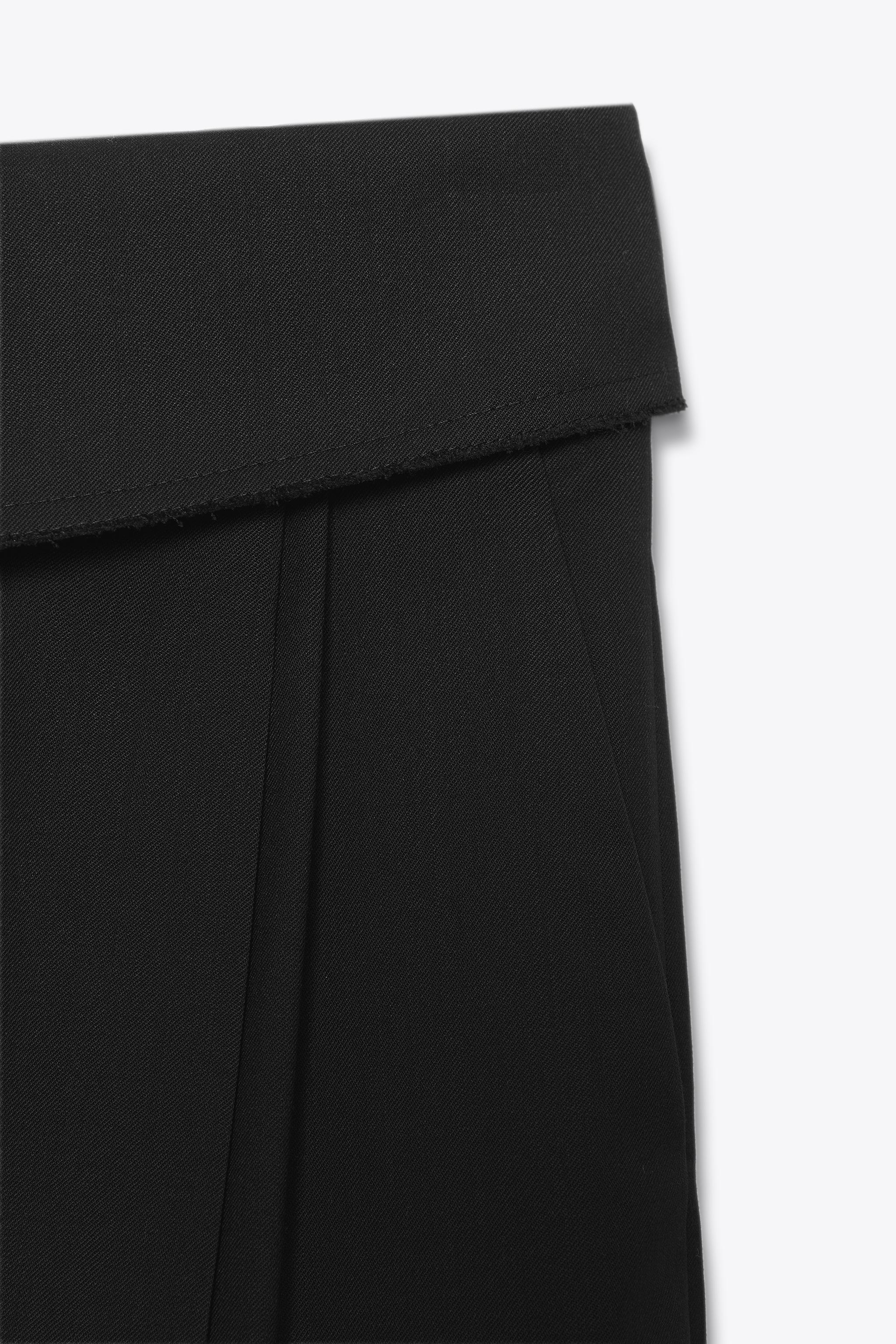 ZW COLLECTION WOOL-BLEND FOLD-OVER WAIST PANTS