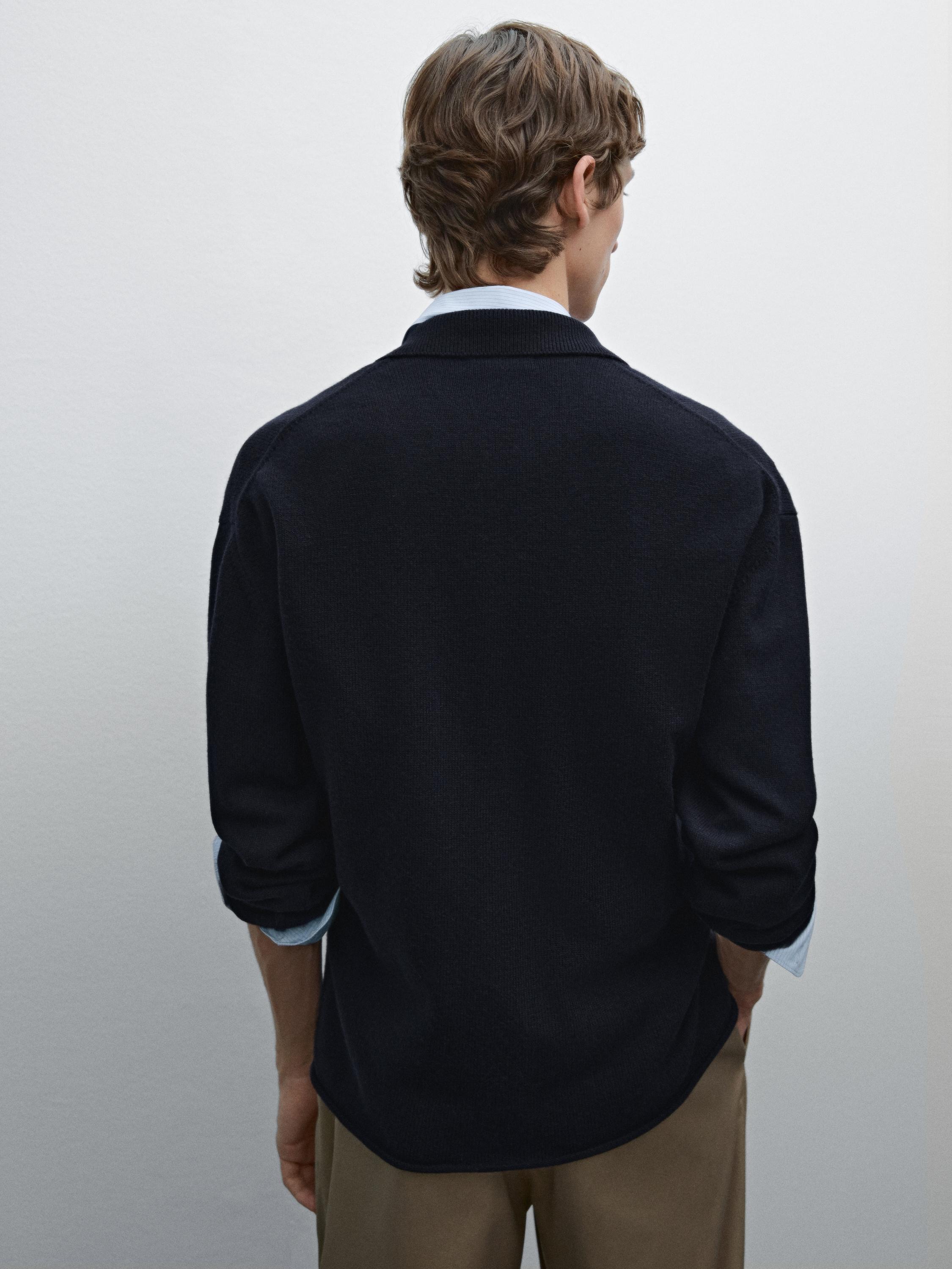 Cotton blend knit cardigan