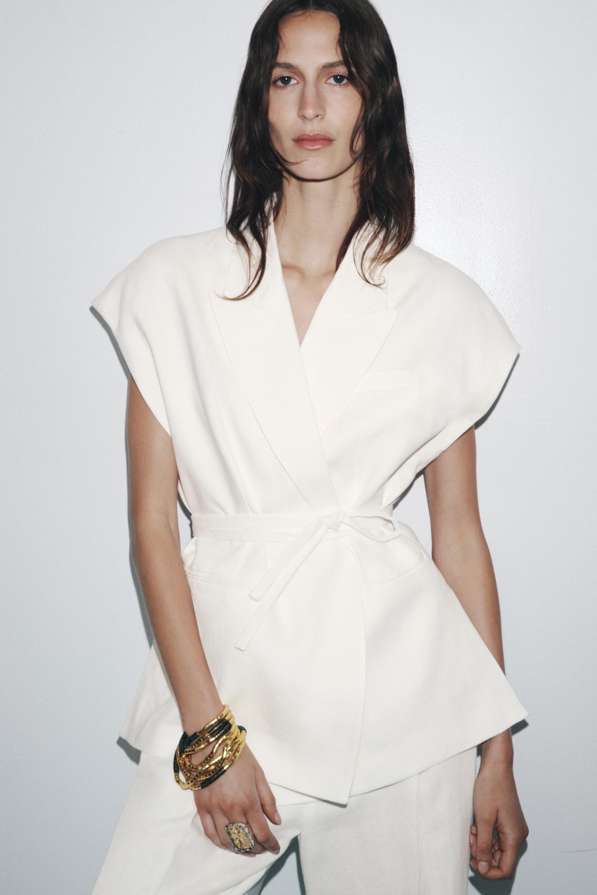 ZW COLLECTION DOUBLE BREASTED LINEN VEST