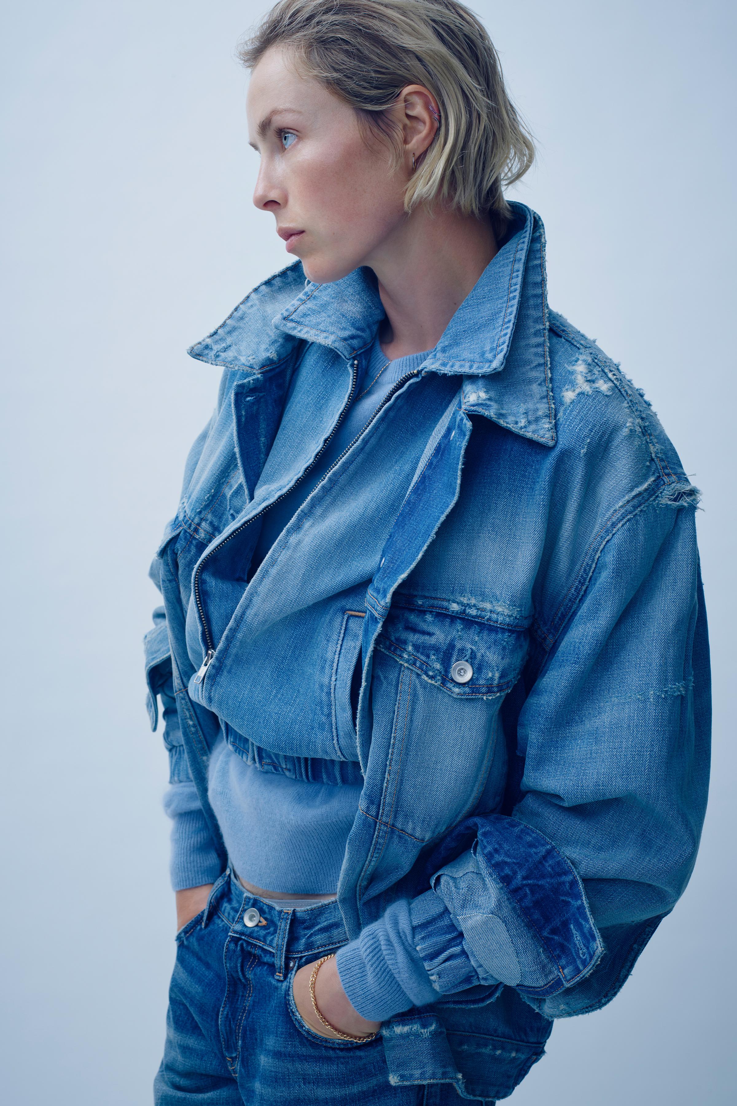TRF DENIM BOMBER JACKET