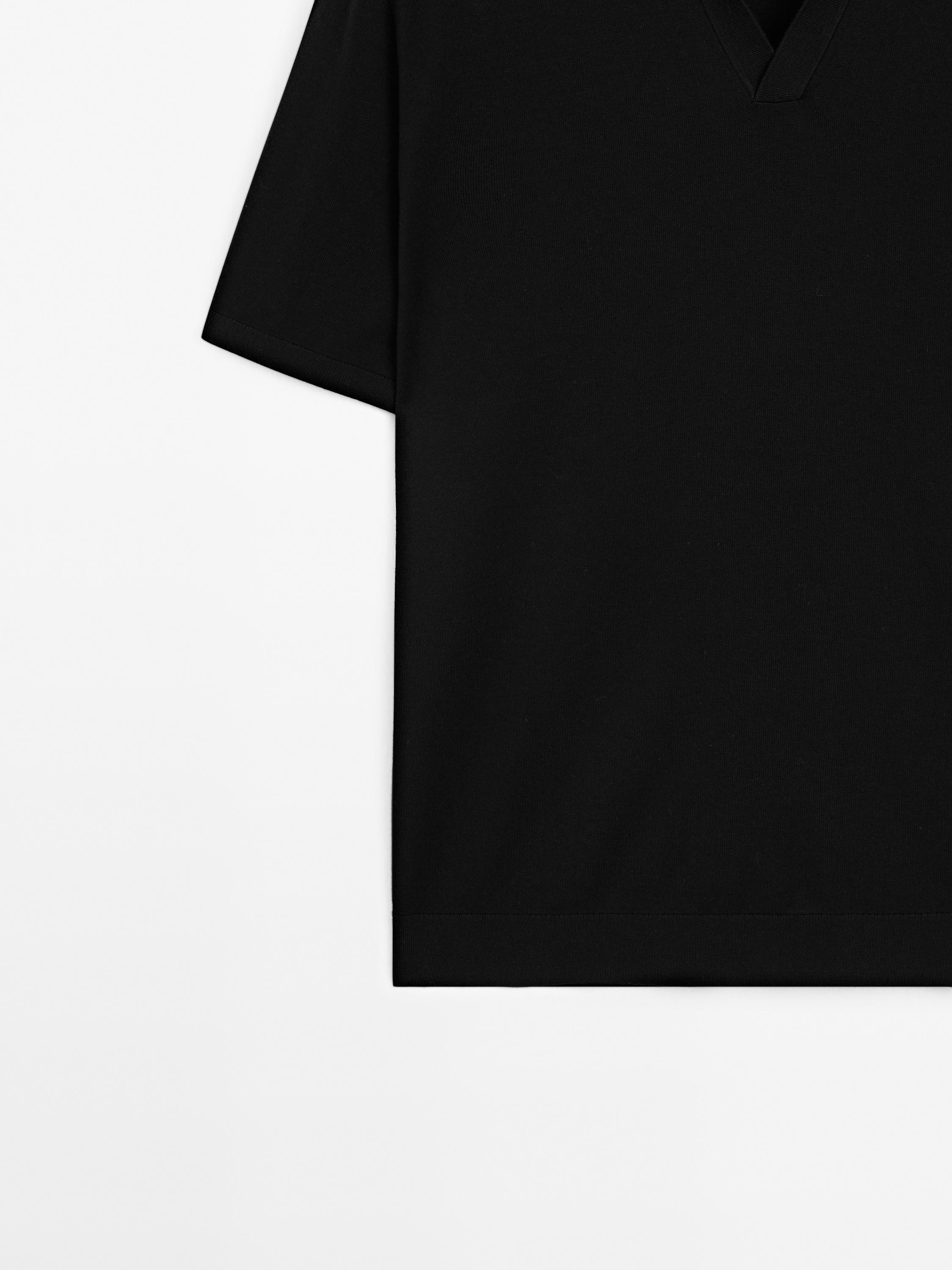 Short sleeve cotton knit polo shirt