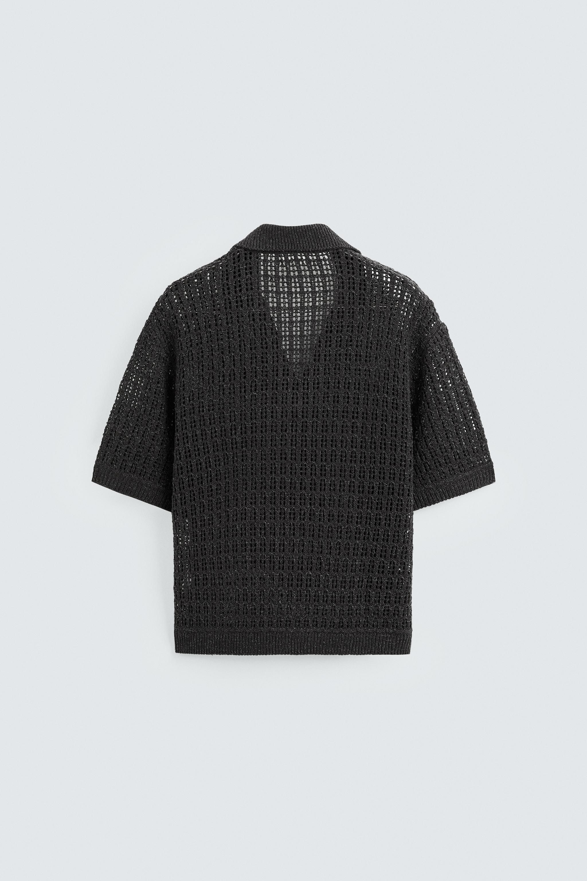 OPEN KNIT POLO SHIRT
