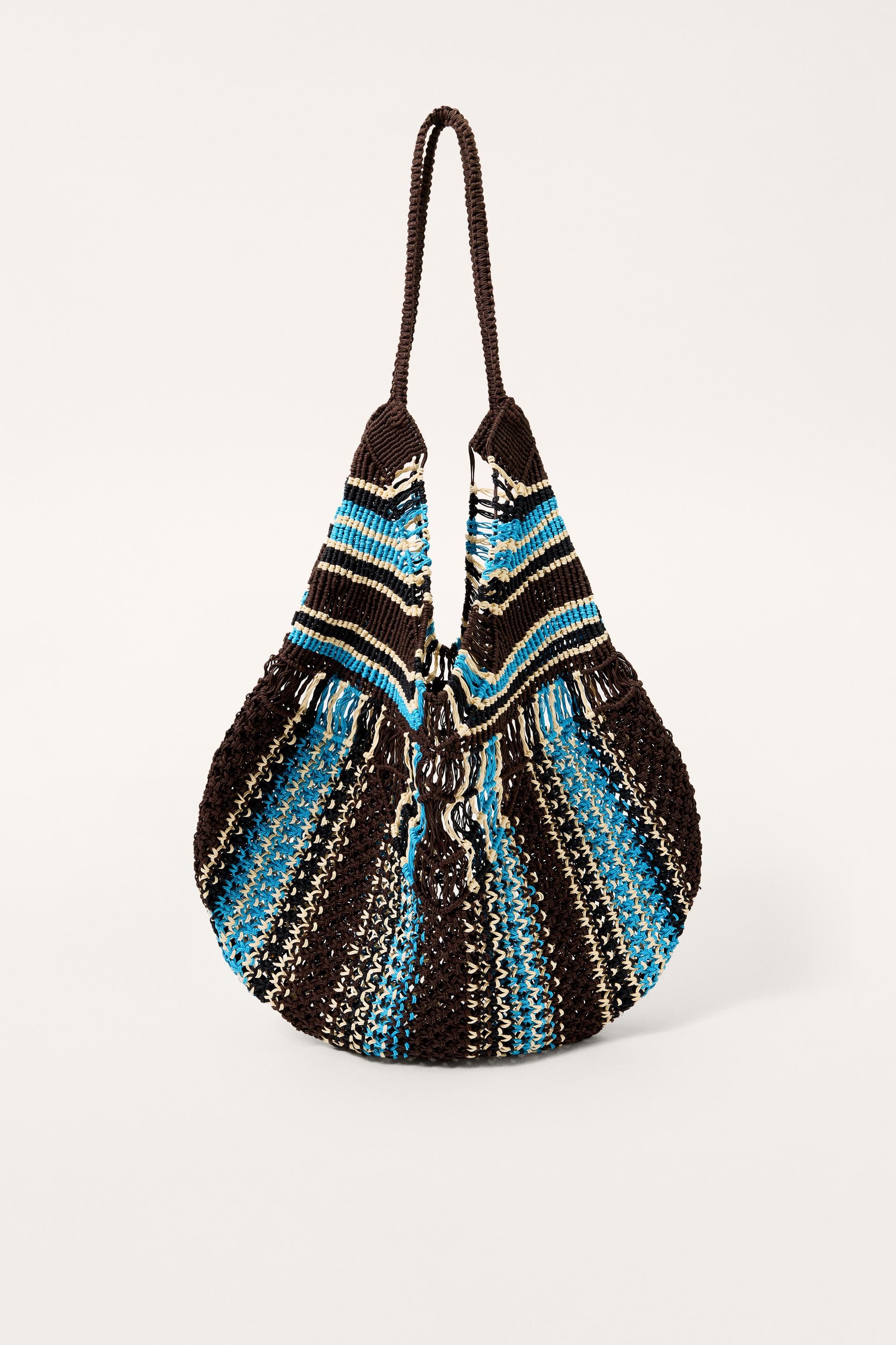 LIMITED EDITION STRIPED WOVEN MAXI BUCKET BAG
