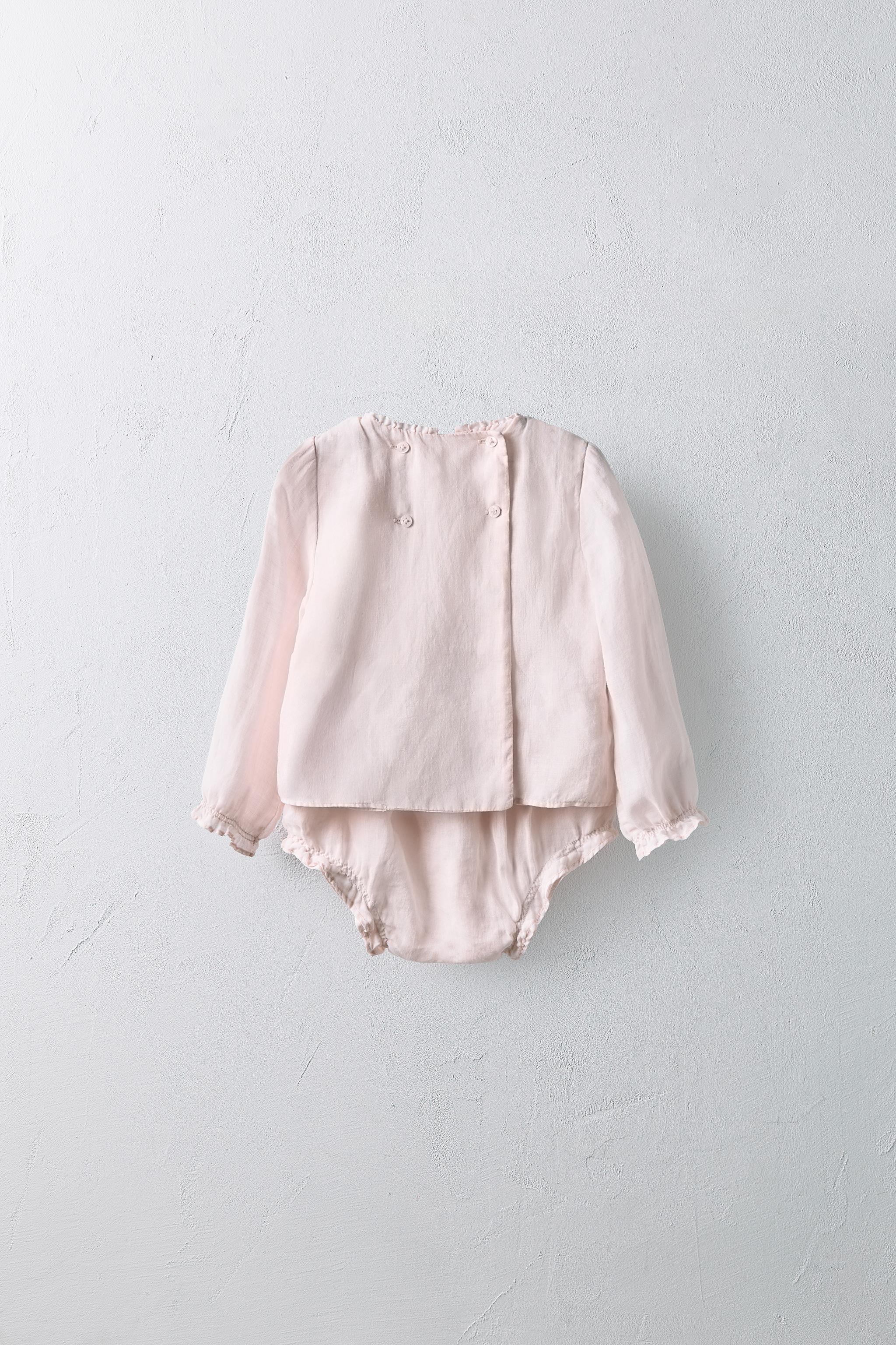 1-24 MONTHS/ 100% RAMIE BLOUSE AND BLOOMERS SET LIMITED EDITION