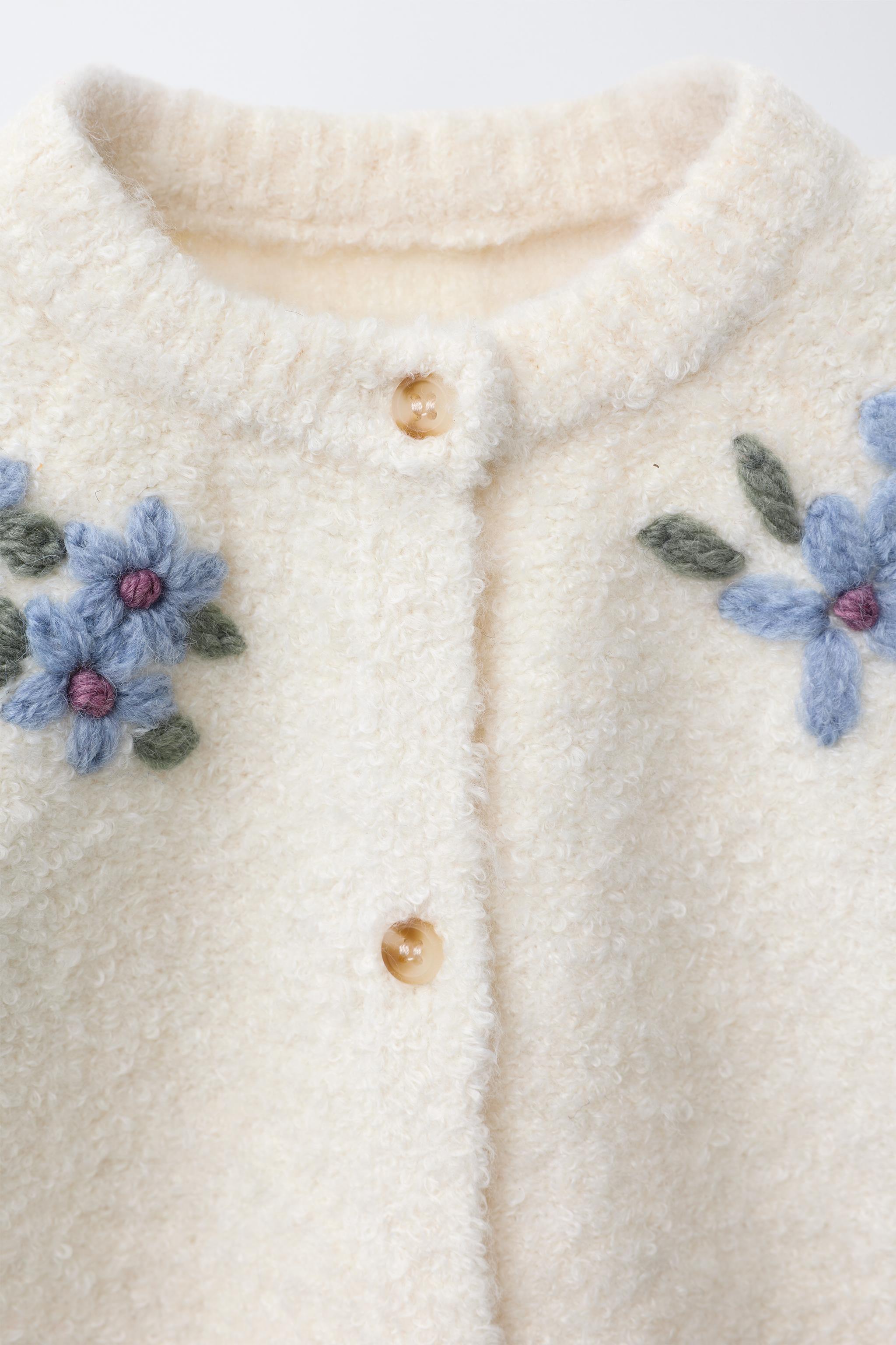 BOUCLÉ FLORAL CARDIGAN