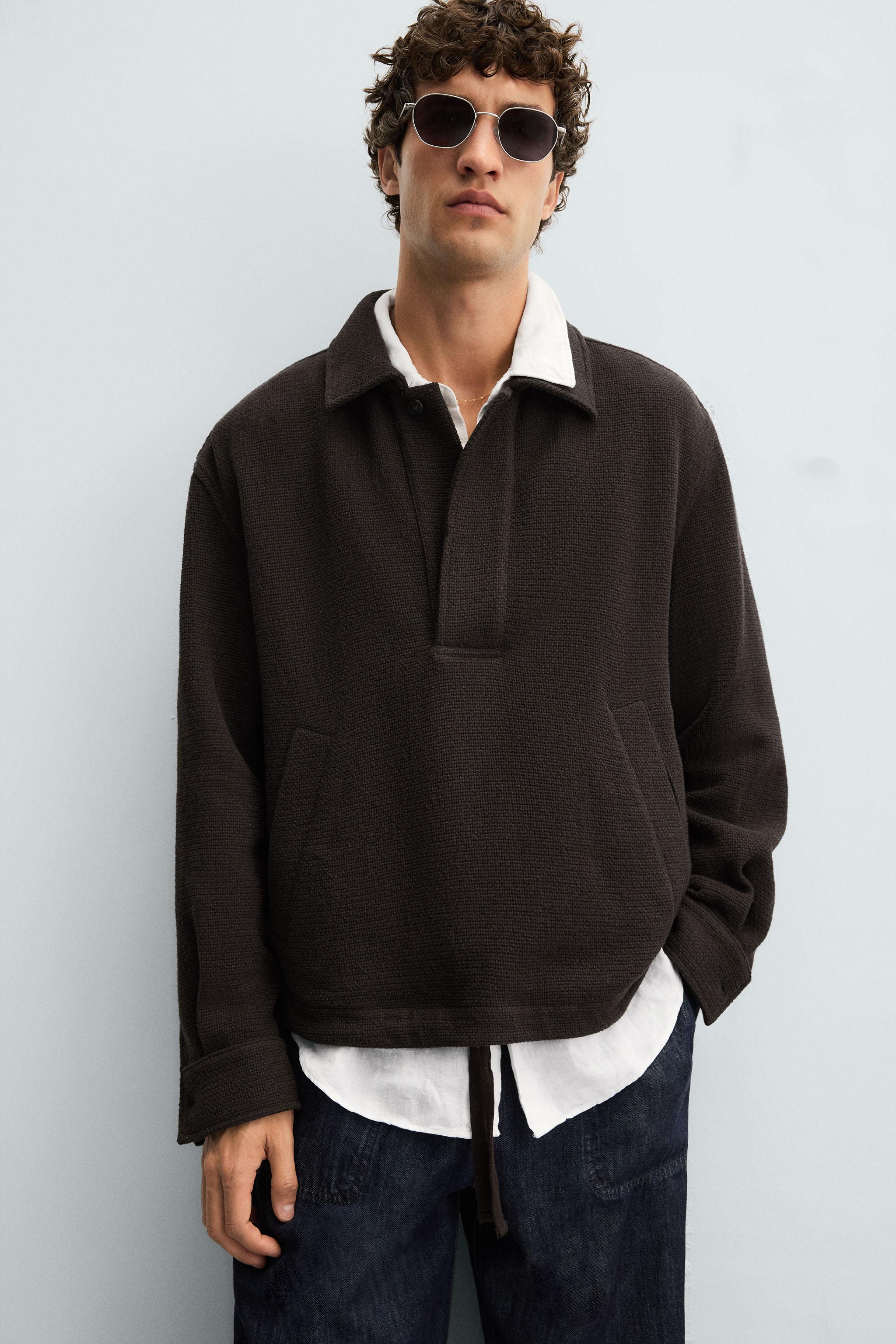 TEXTURED POLO OVERSHIRT