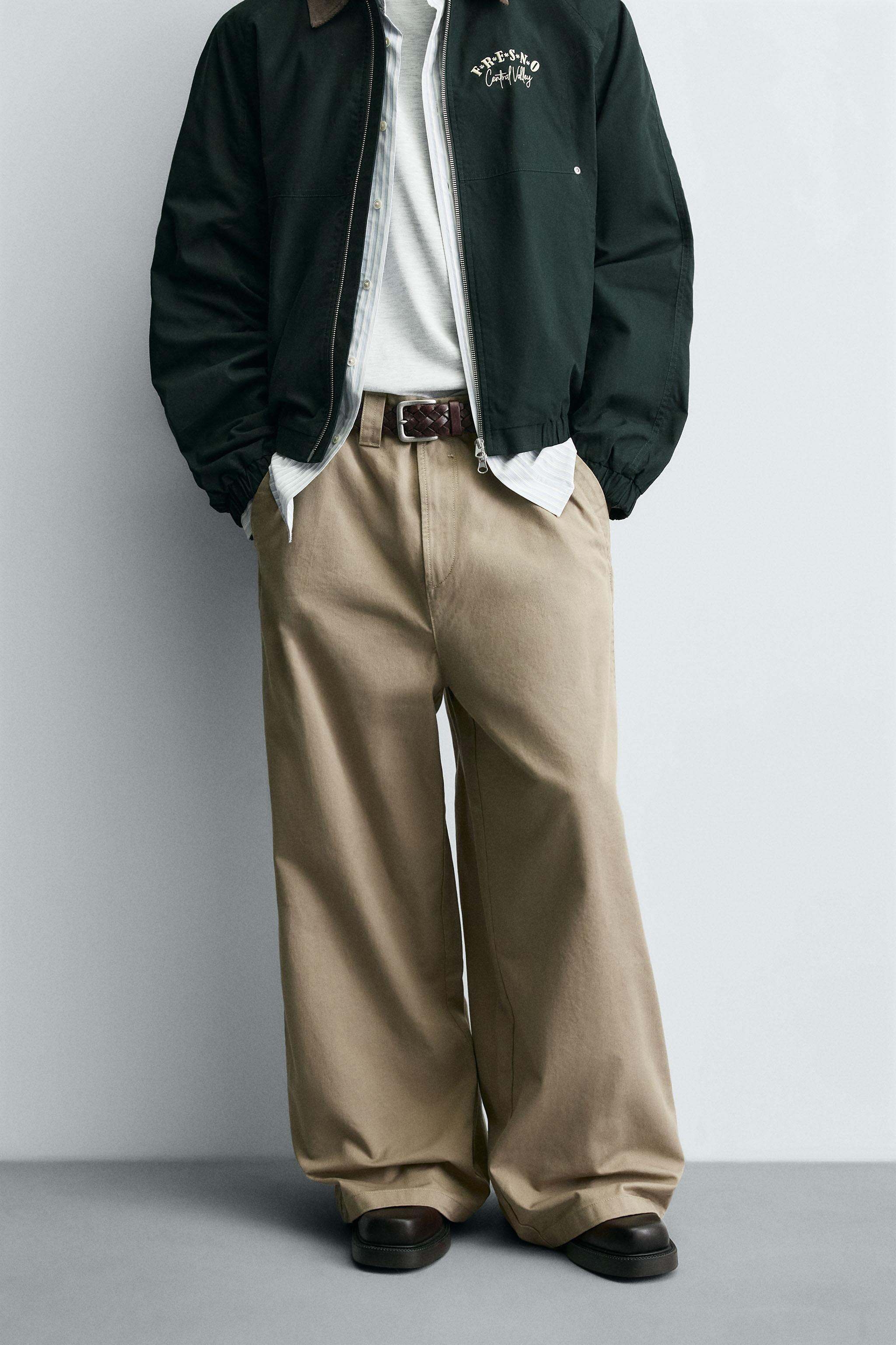 WIDE BAGGY FIT CHINO PANTS