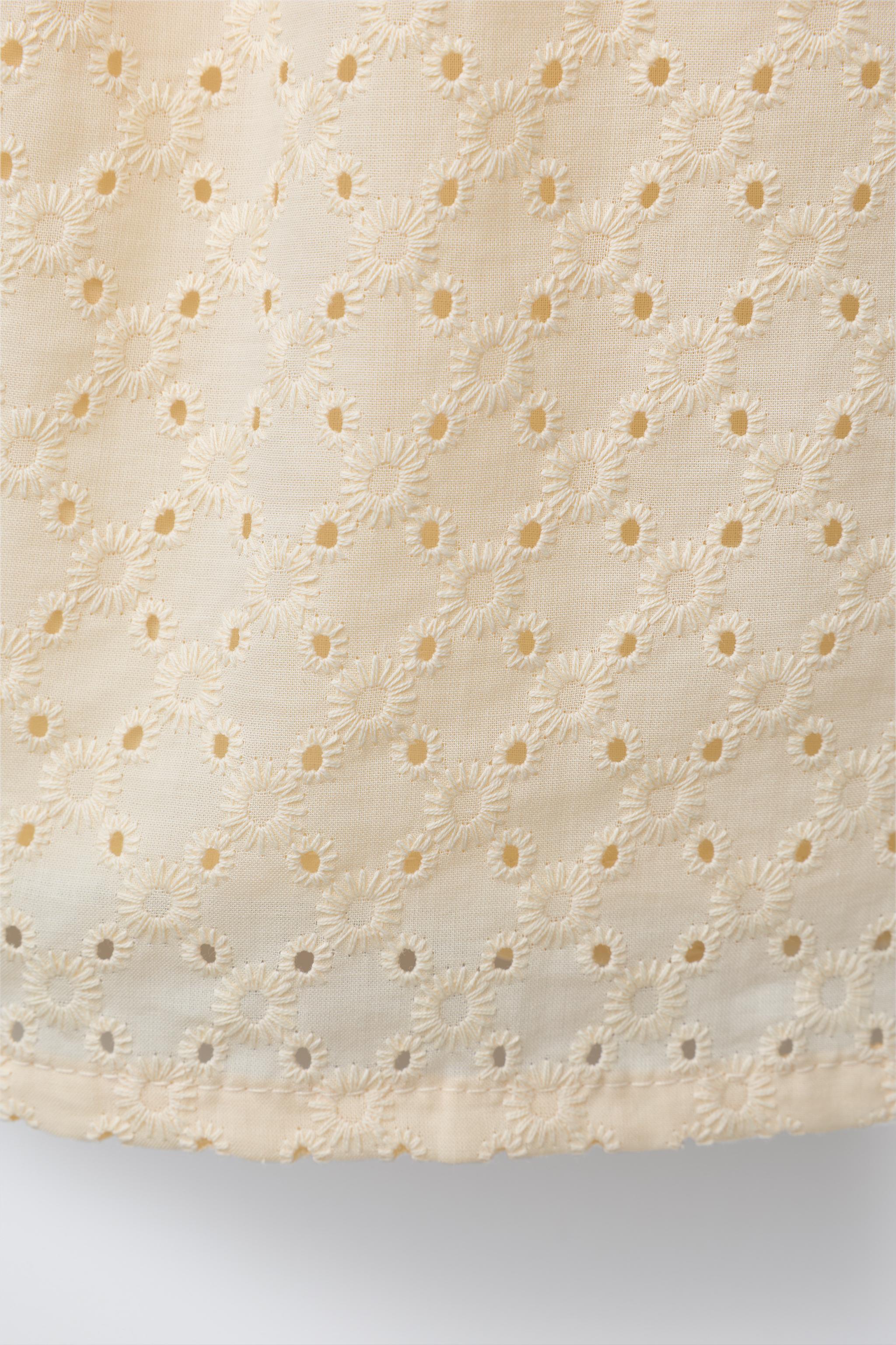 COMBINATION KNIT AND SWISS EMBROIDERED DRESS