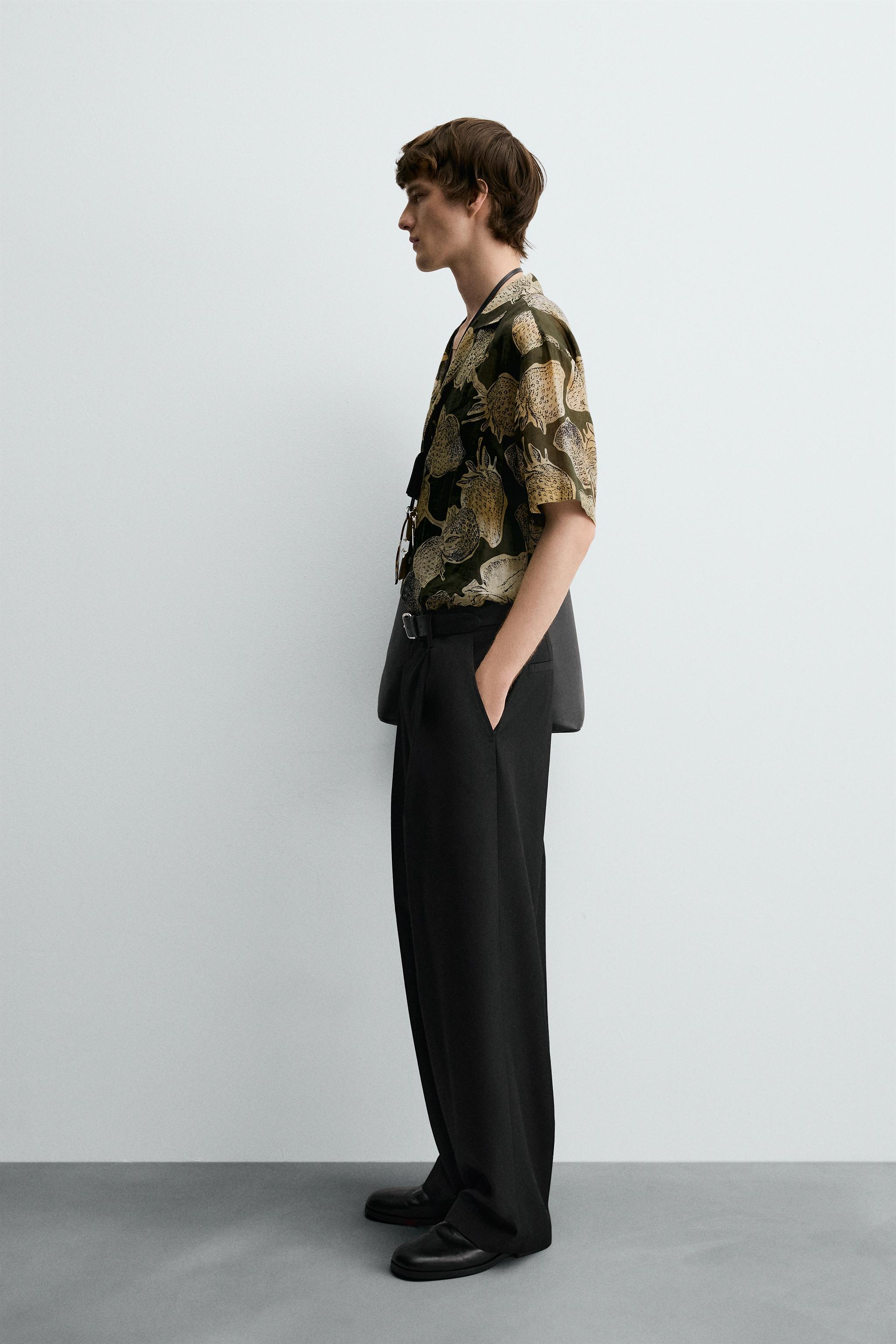 STRAWBERRY PRINT 100% RAMIE SHIRT