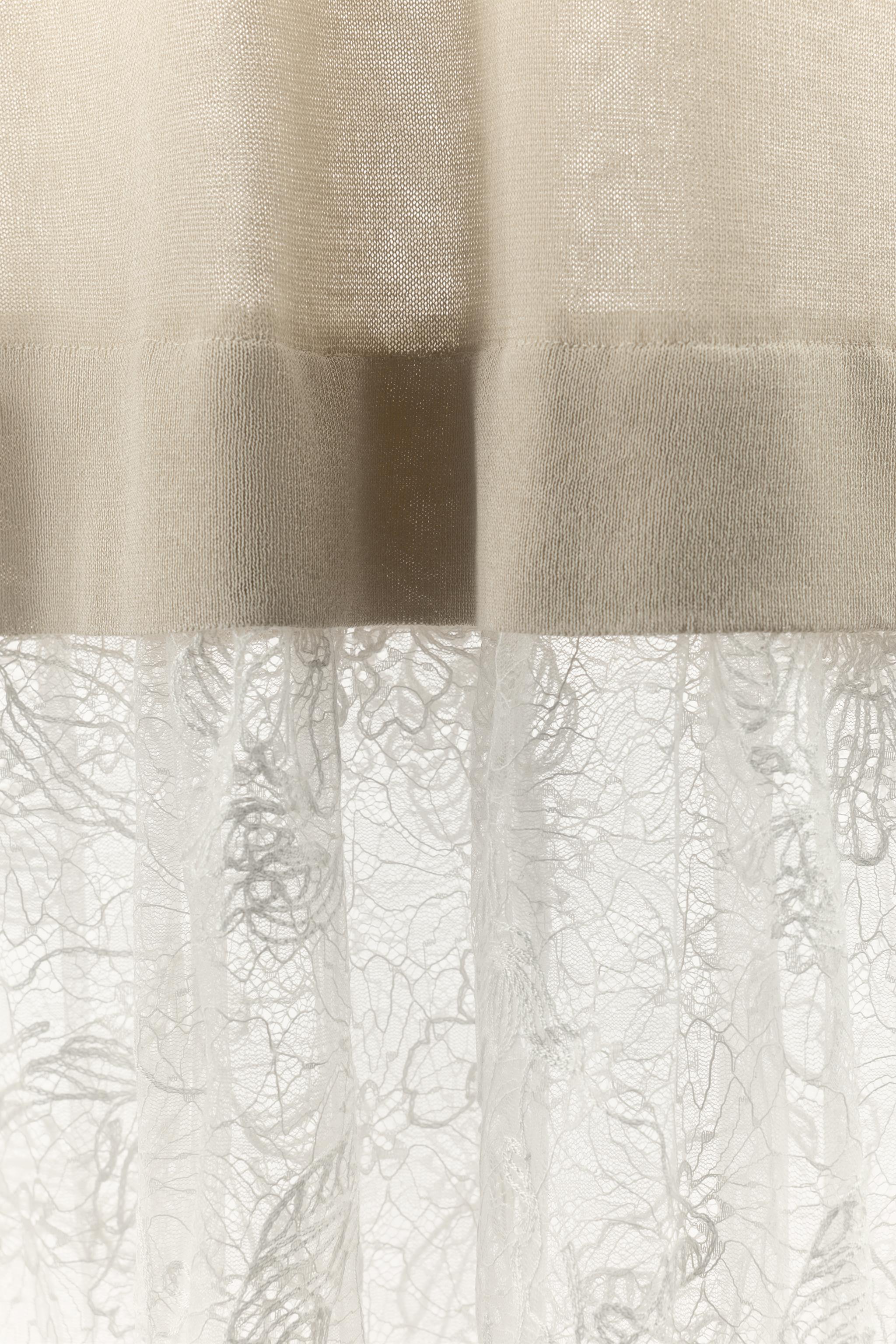 LACE COMBINATION KNIT DRESS