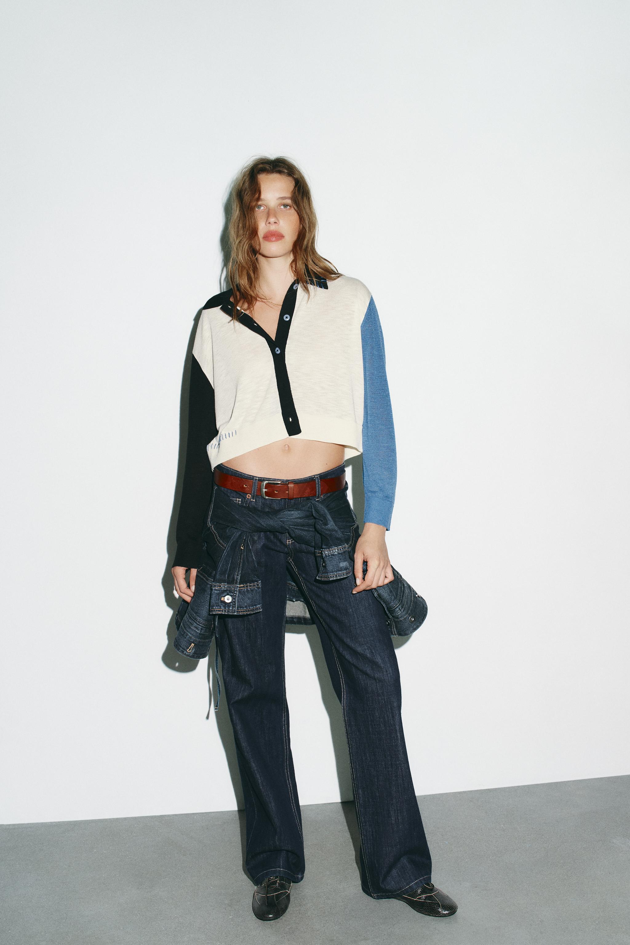 CONTRAST KNIT CARDIGAN