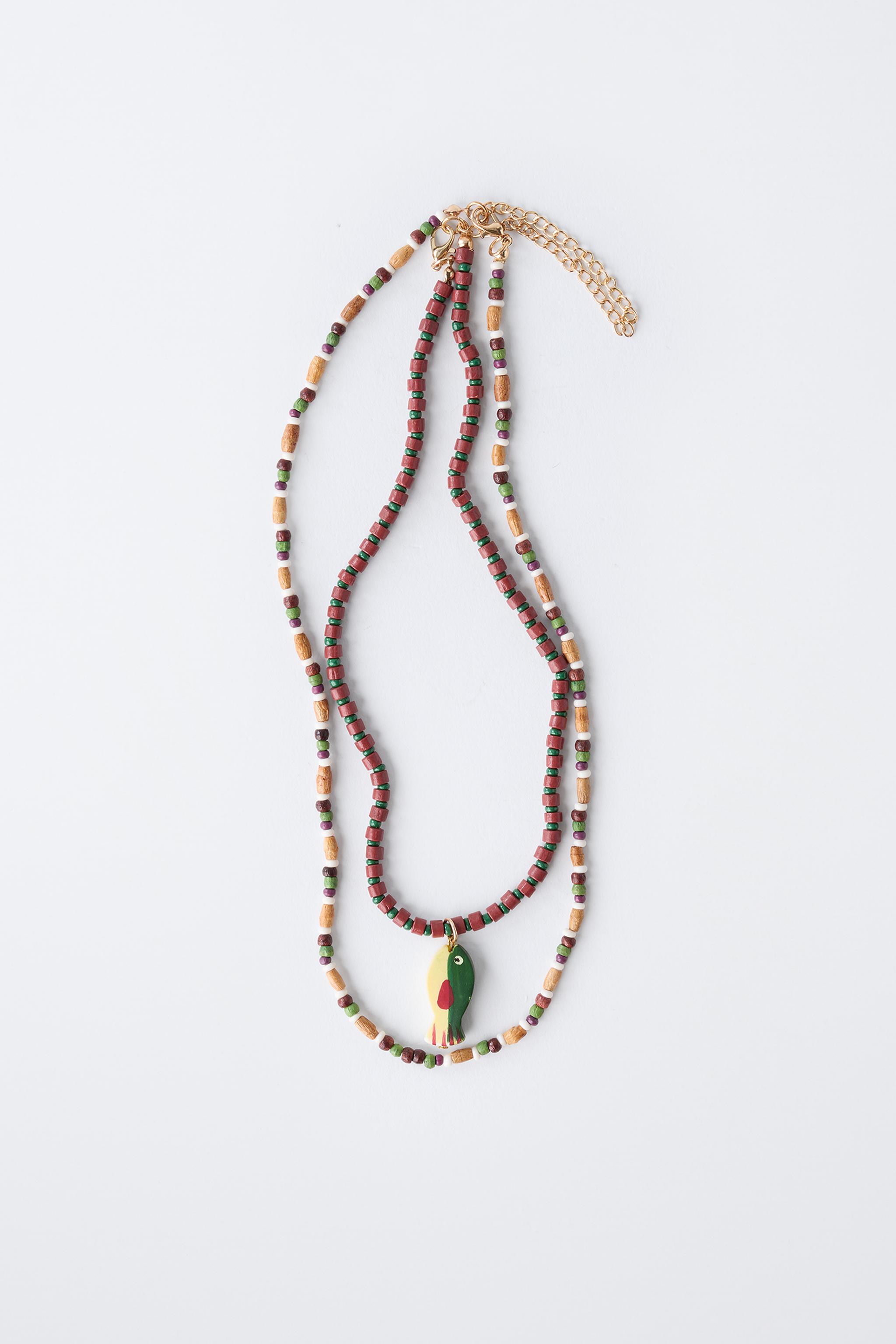 TWO-PACK OF BEADED FISH NECKLACES