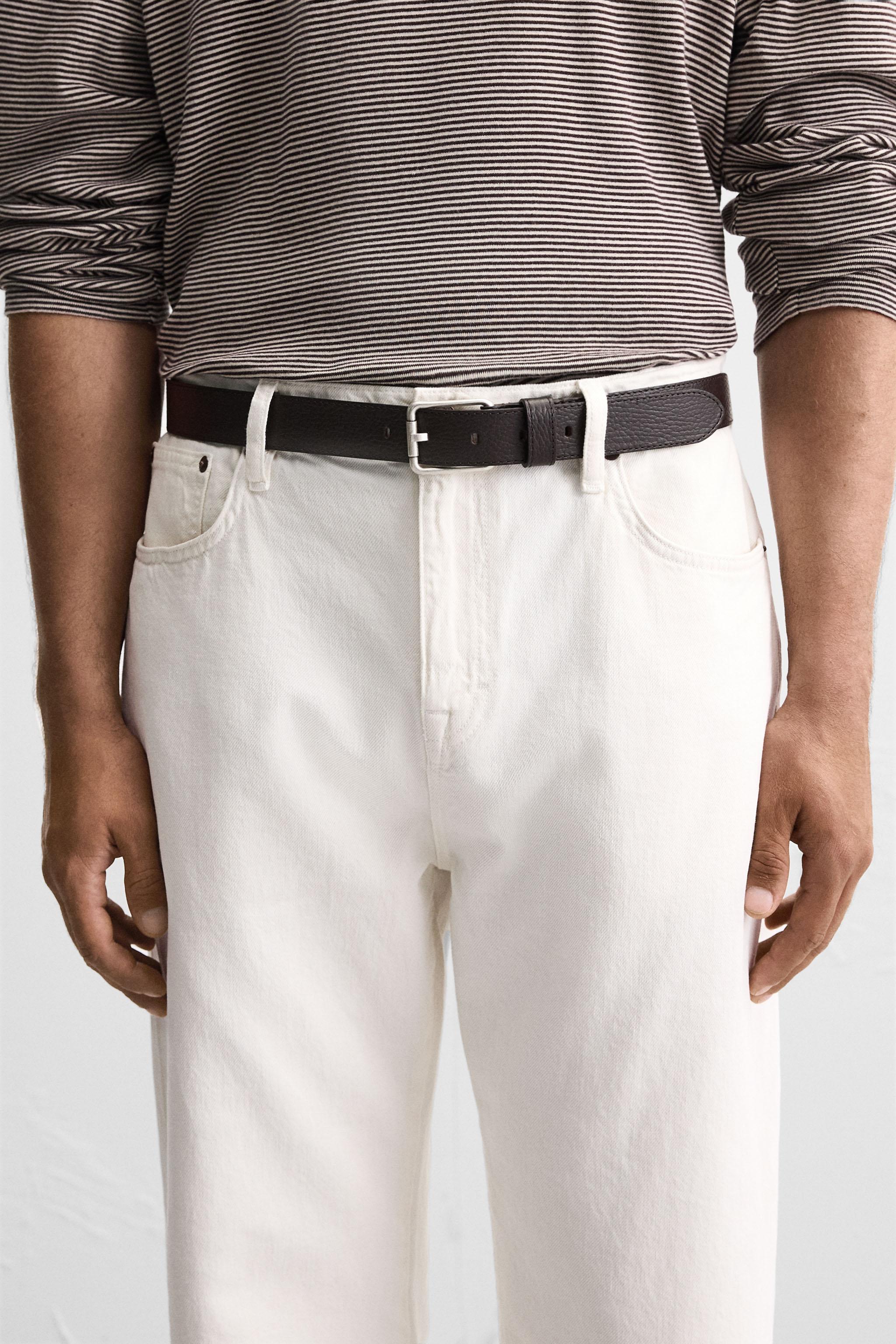 TOPSTITCH LEATHER BELT