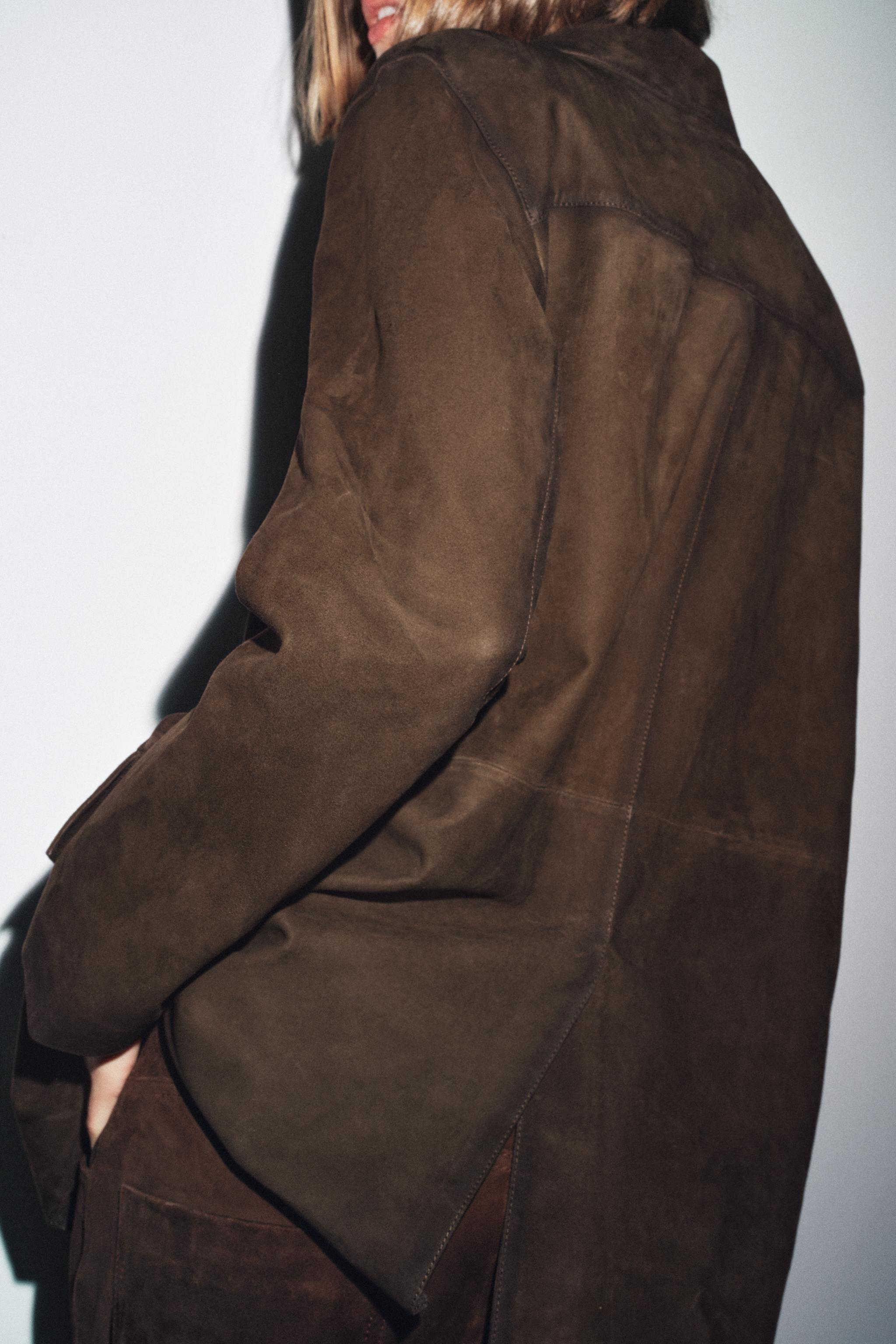 100% SUEDE LEATHER BLAZER ZW COLLECTION LIMITED EDITION