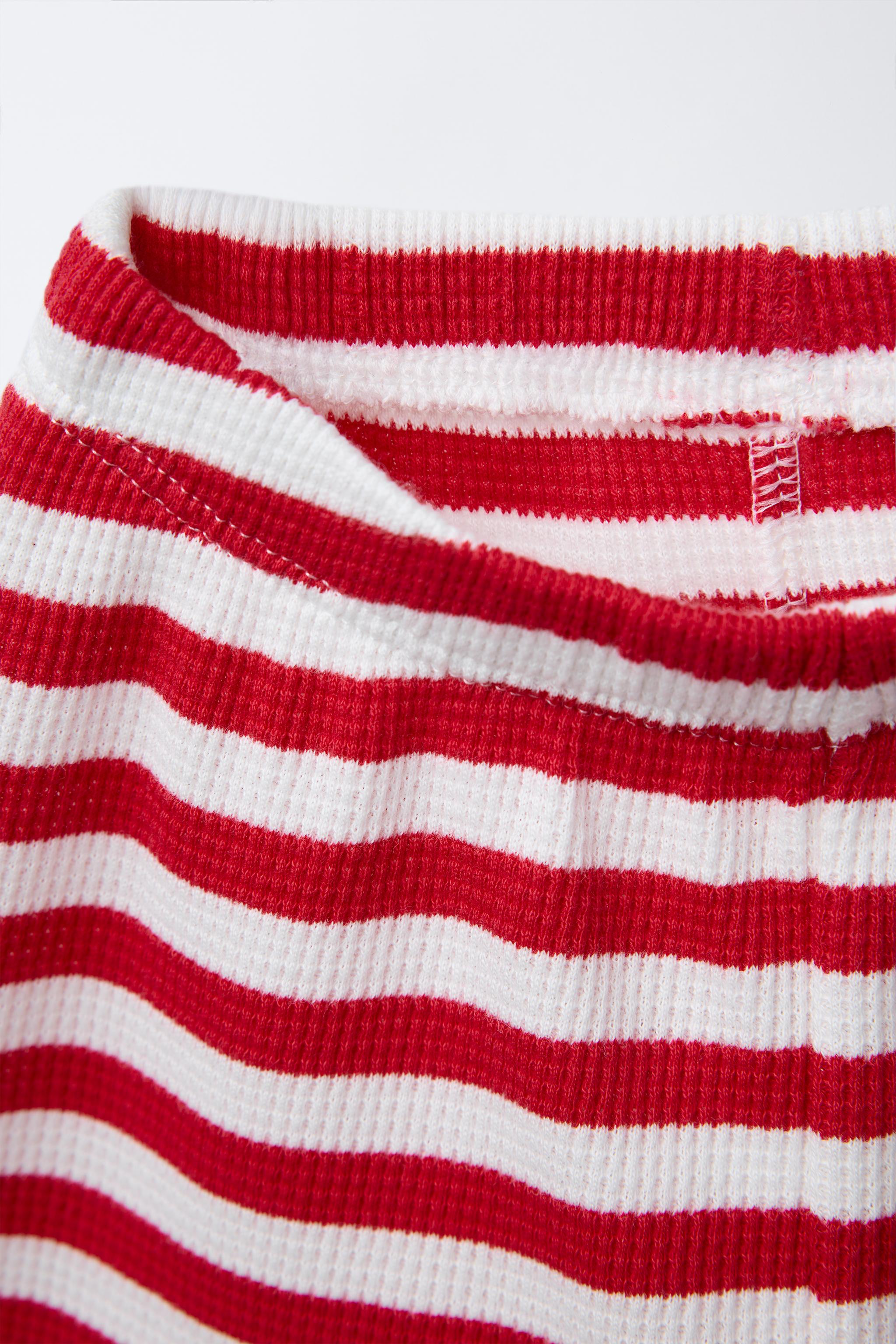 STRIPED WAFFLE T-SHIRT AND BERMUDA SET