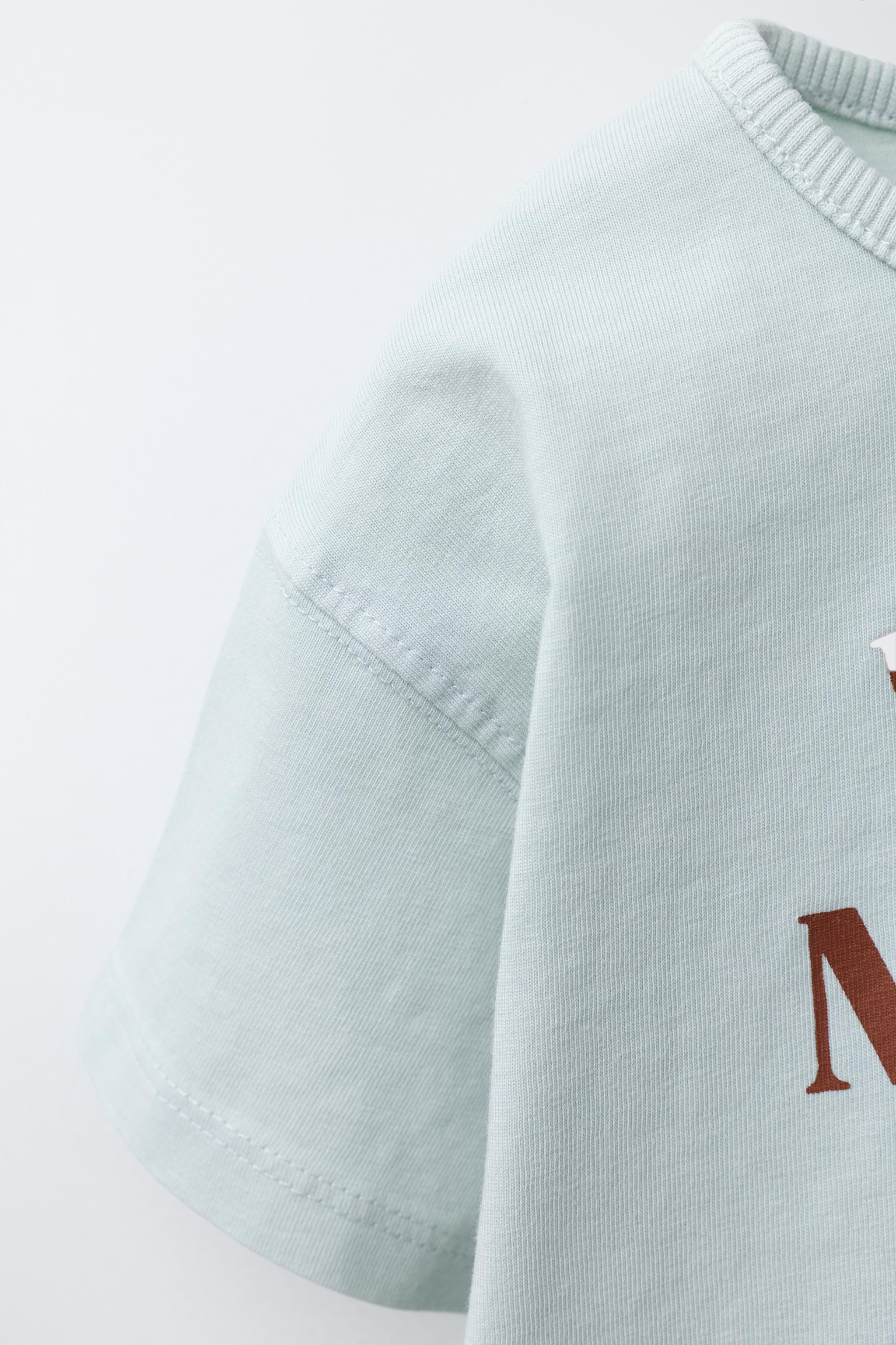 WASHED EFFECT TEXT T-SHIRT