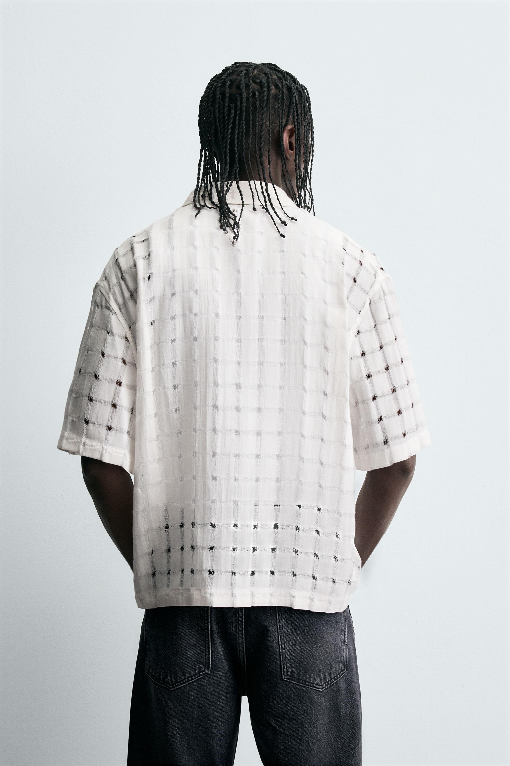 JACQUARD NEEDLE-OUT SHIRT
