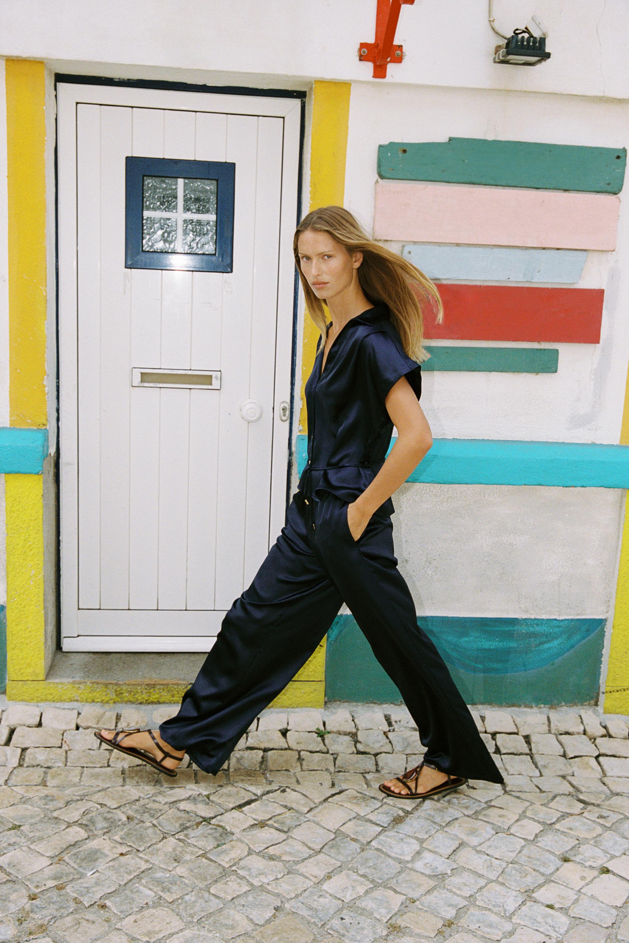 SATIN WIDE LEG PANTS