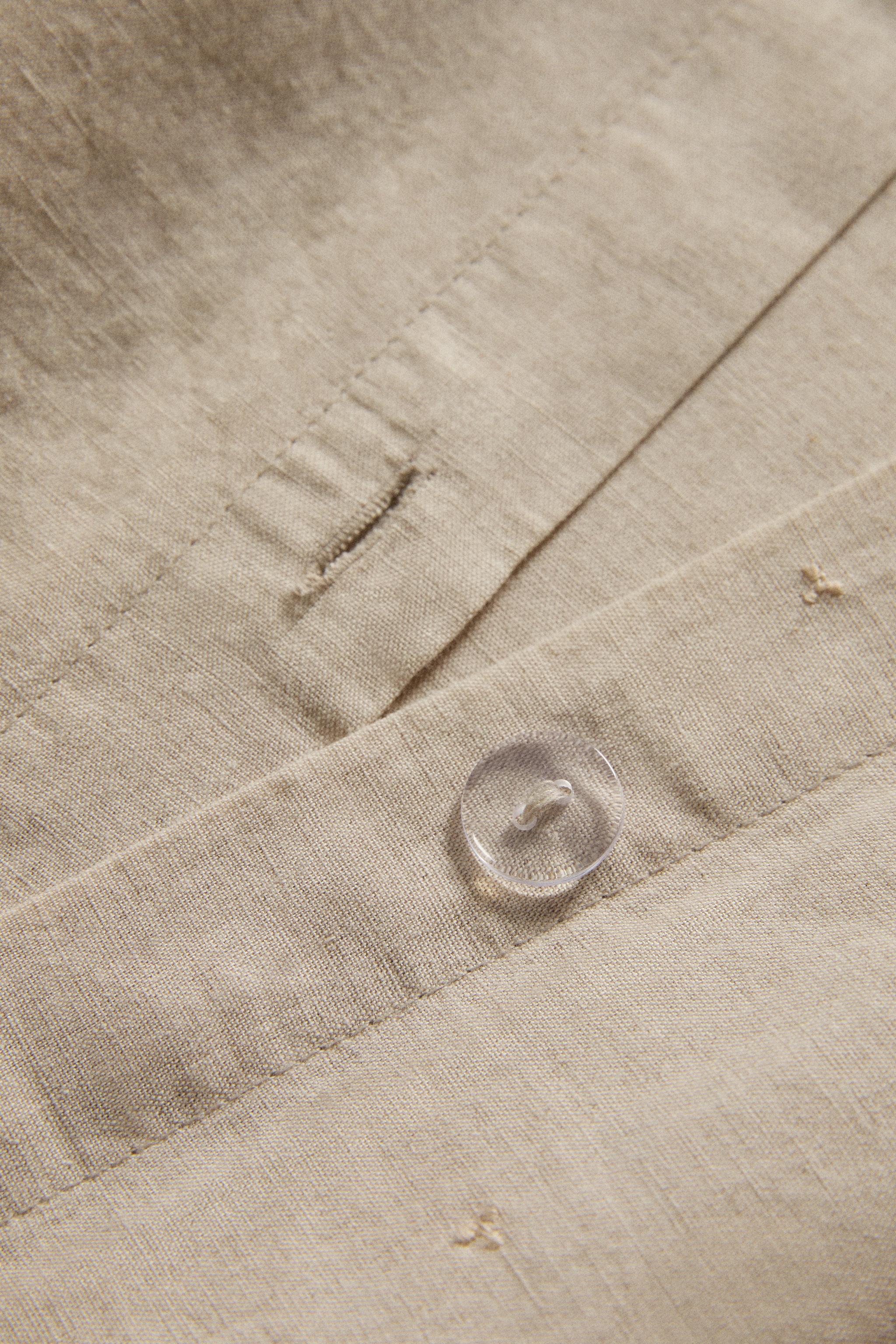 CHILDREN'S LINEN DUVET COVER WITH FLORAL EMBROIDERY