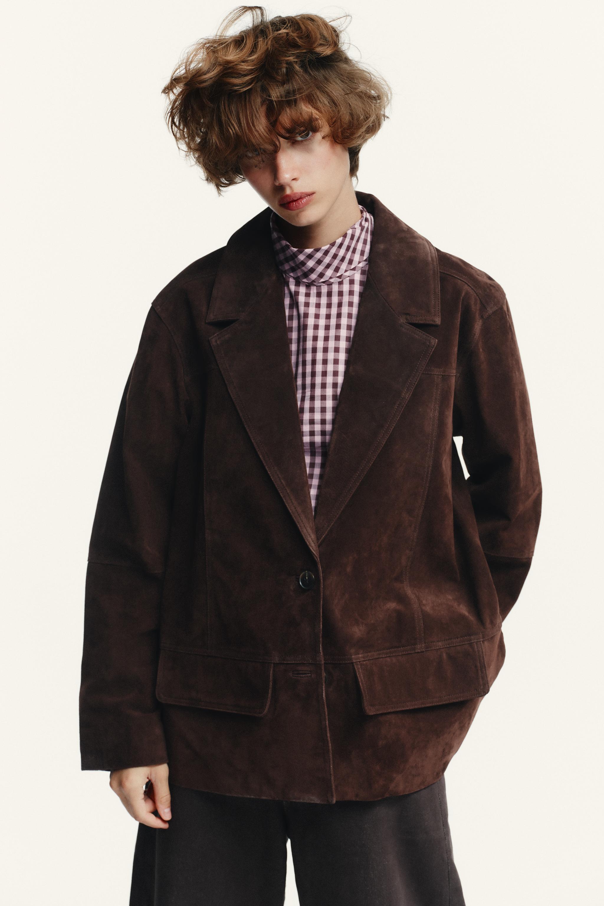 OVERSIZED SUEDE LEATHER BLAZER