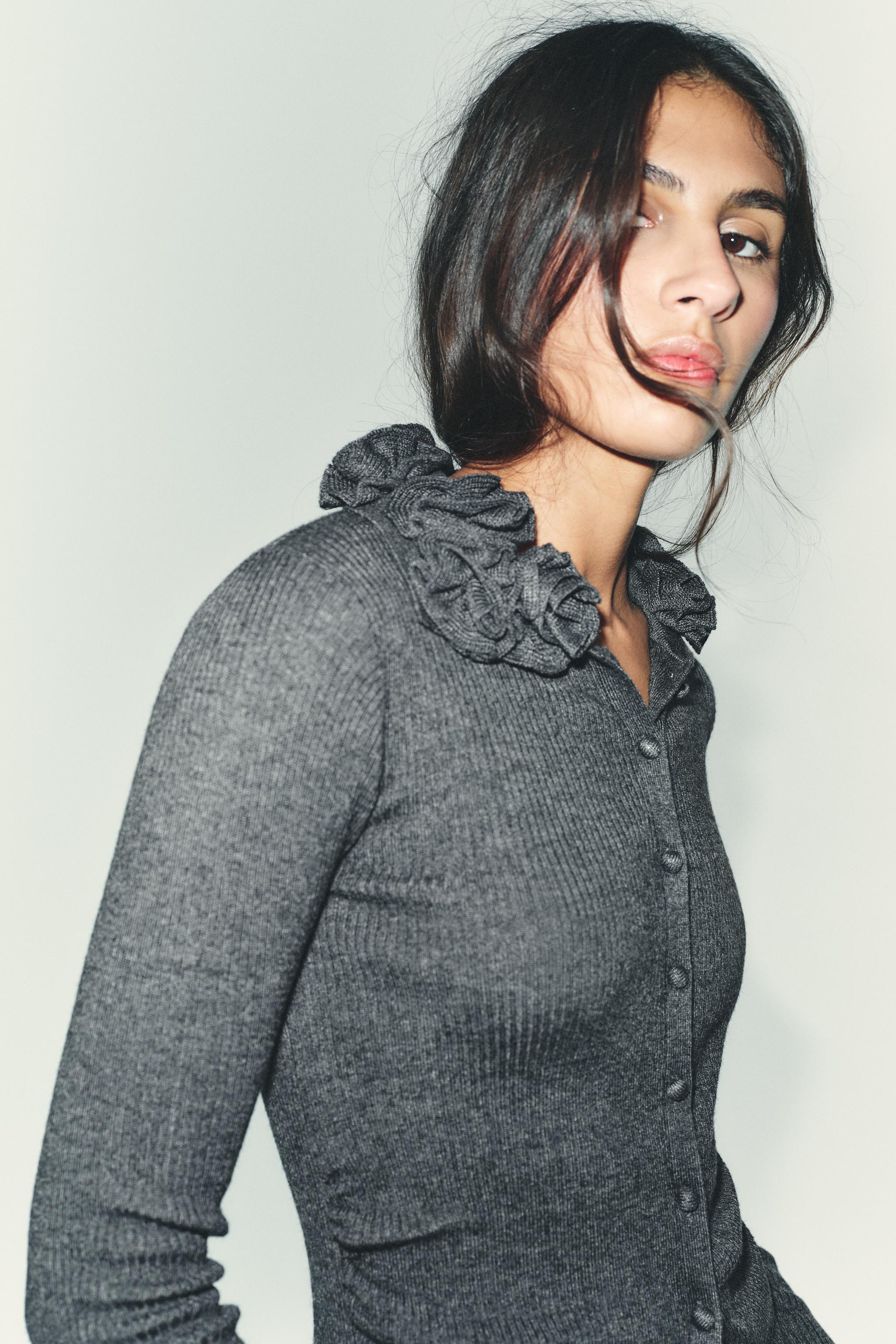 FLORAL WOOL BLEND CARDIGAN