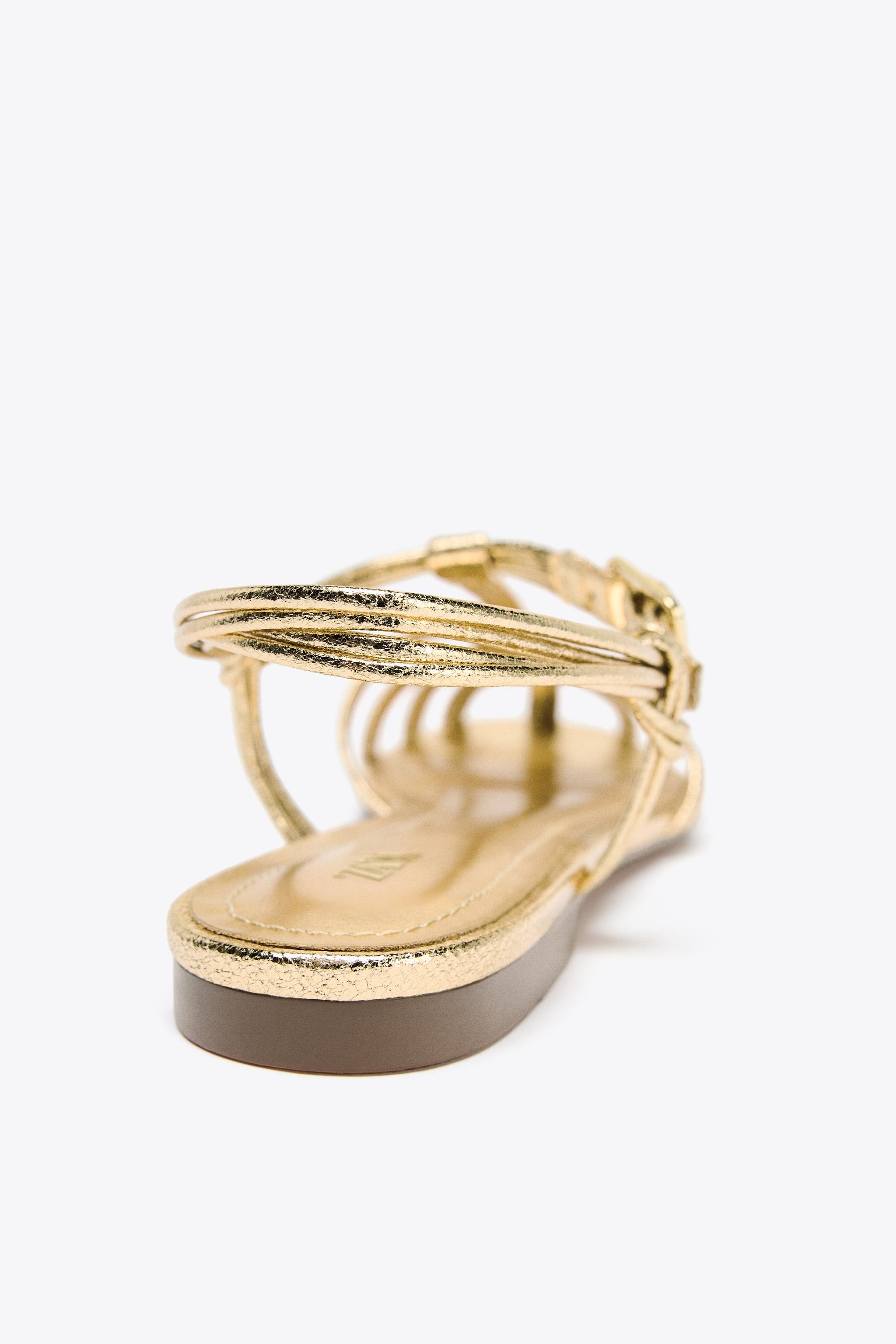 METALLIC STRAP FISHERMAN SANDALS