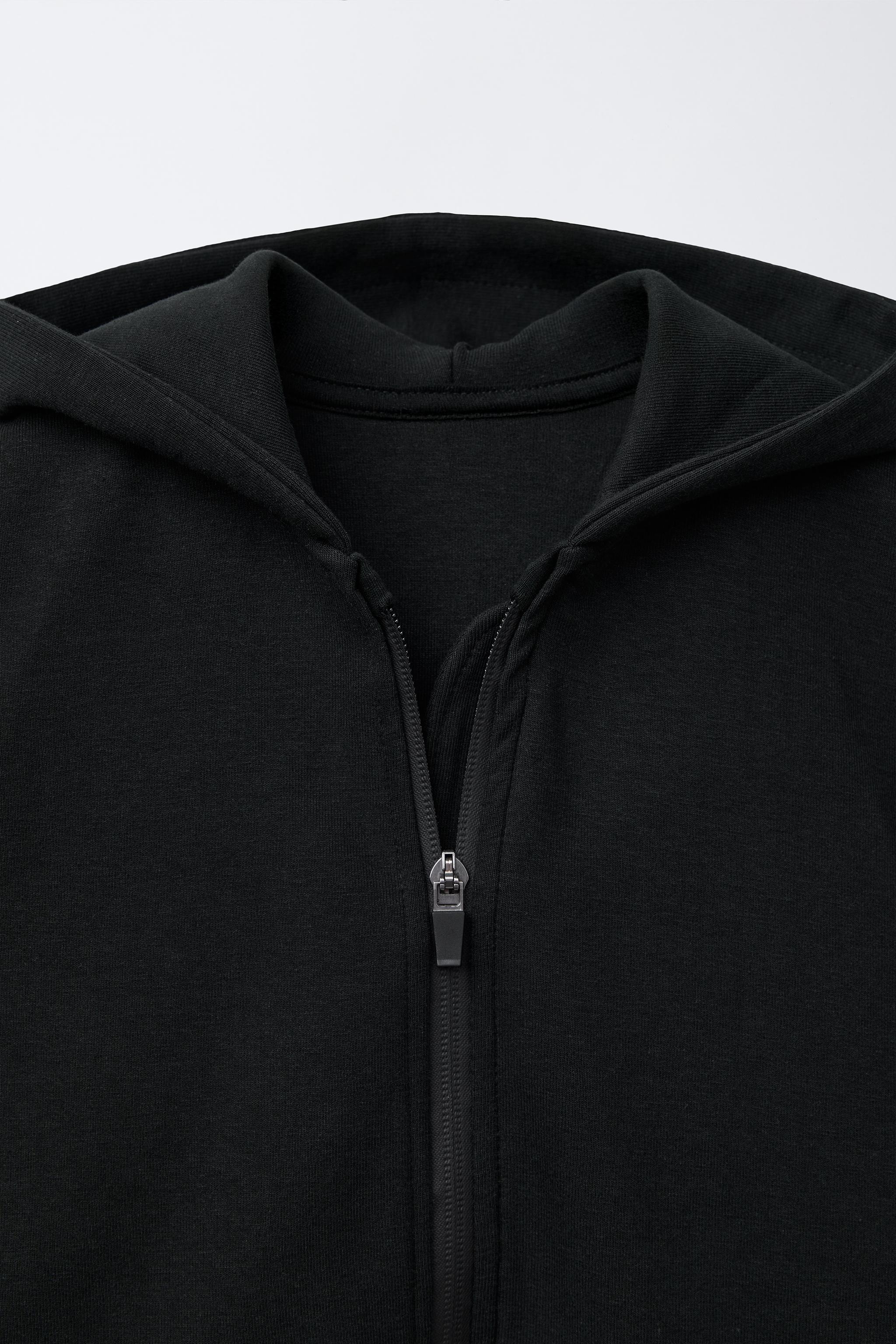 LOGO HOODED INTERLOCK ZIP-UP SWEATSHIRT